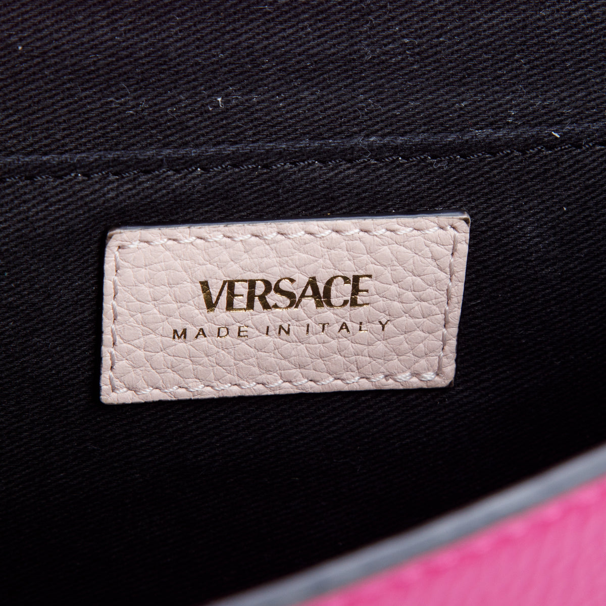 Versace Pink Calfskin Virtus Crossbody Bag
