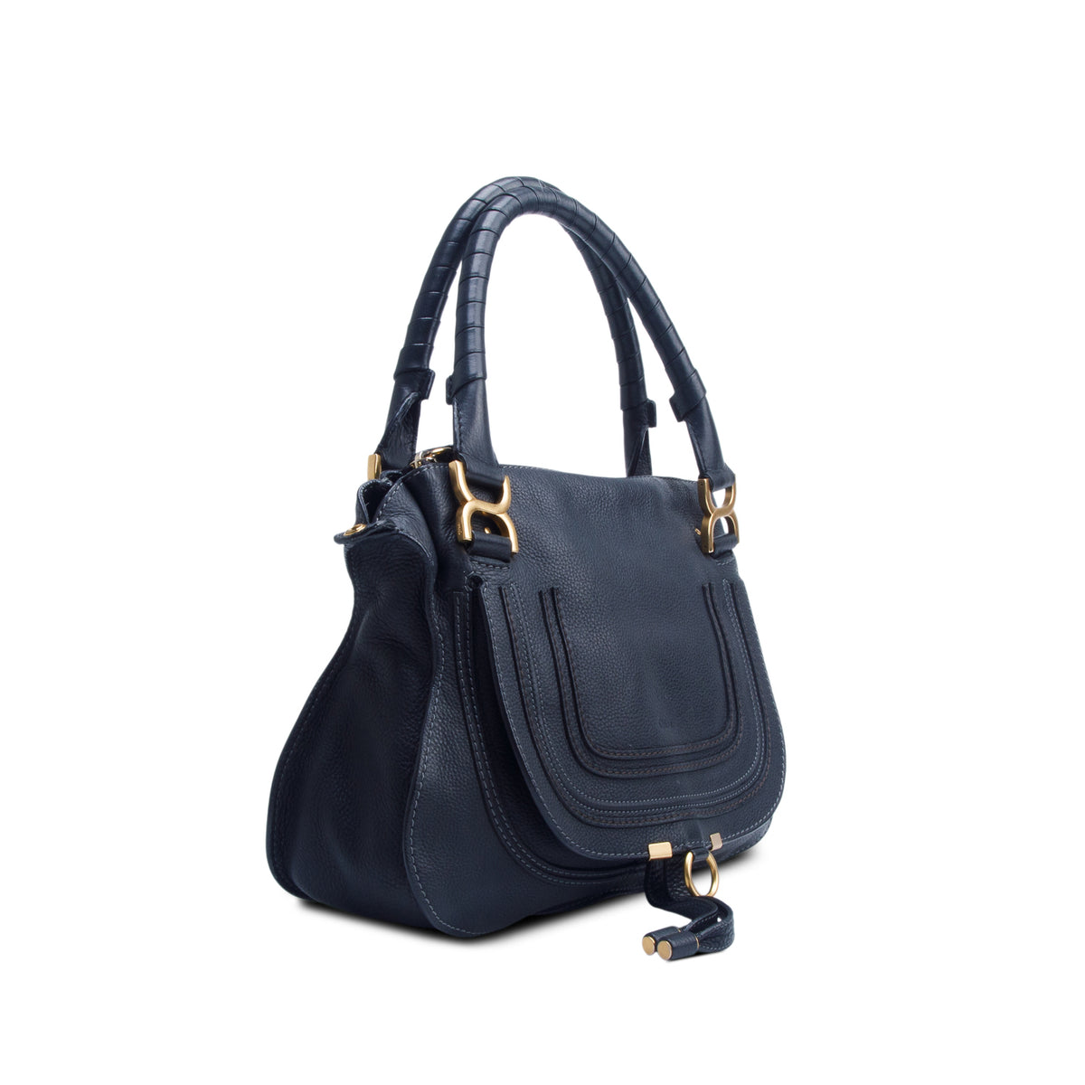 Chloe Black Calfskin Leather Medium Marcie Shoulder Bag w/ Strap