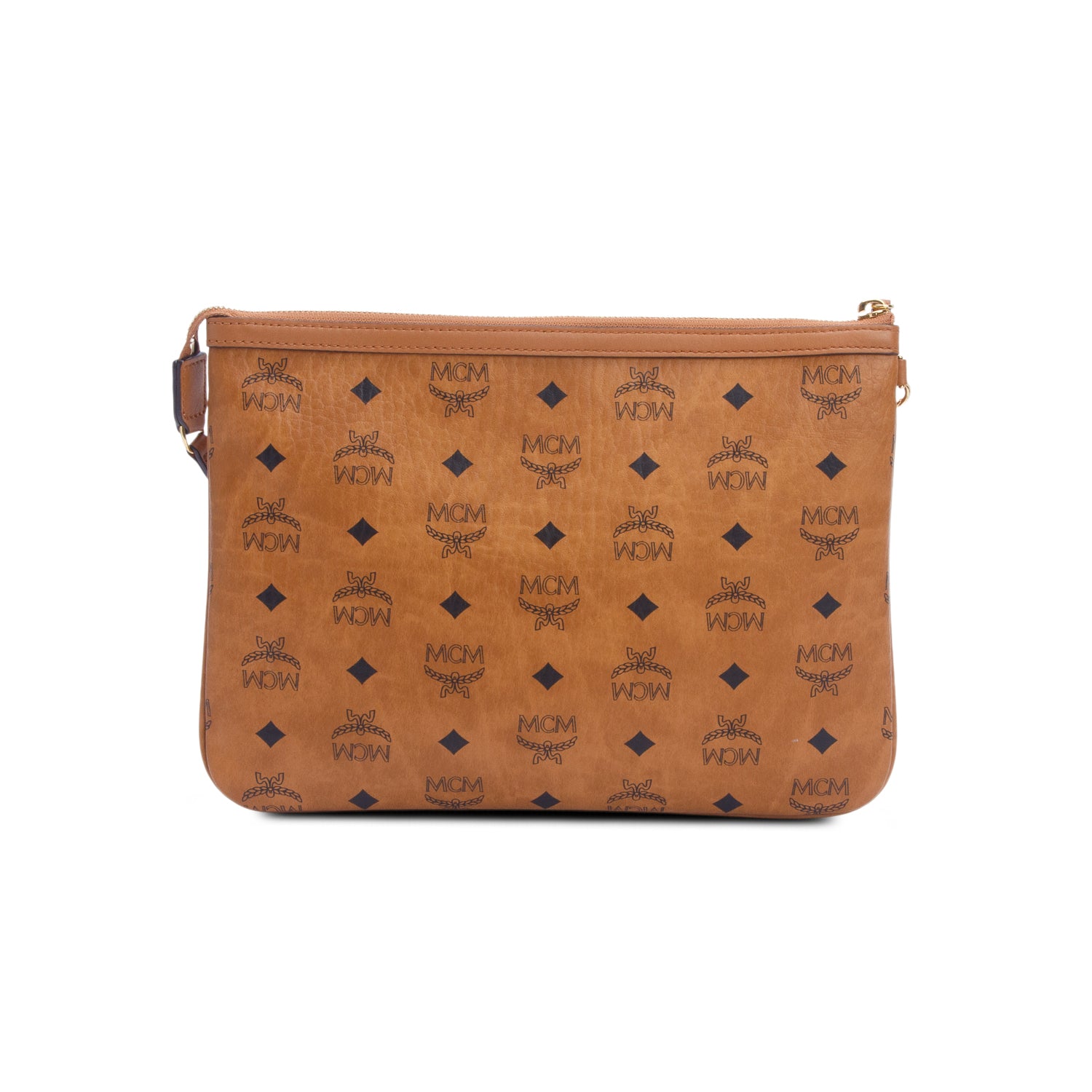 MCM Cognac Visetos Original Medium Pouch