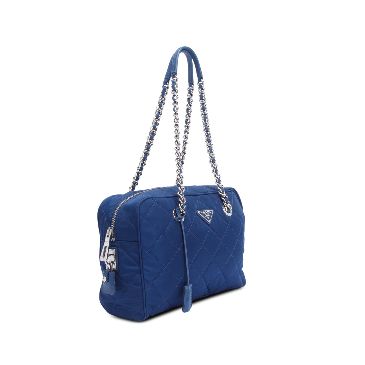 Prada Blue Tessuto Impuntu Quilted Tote