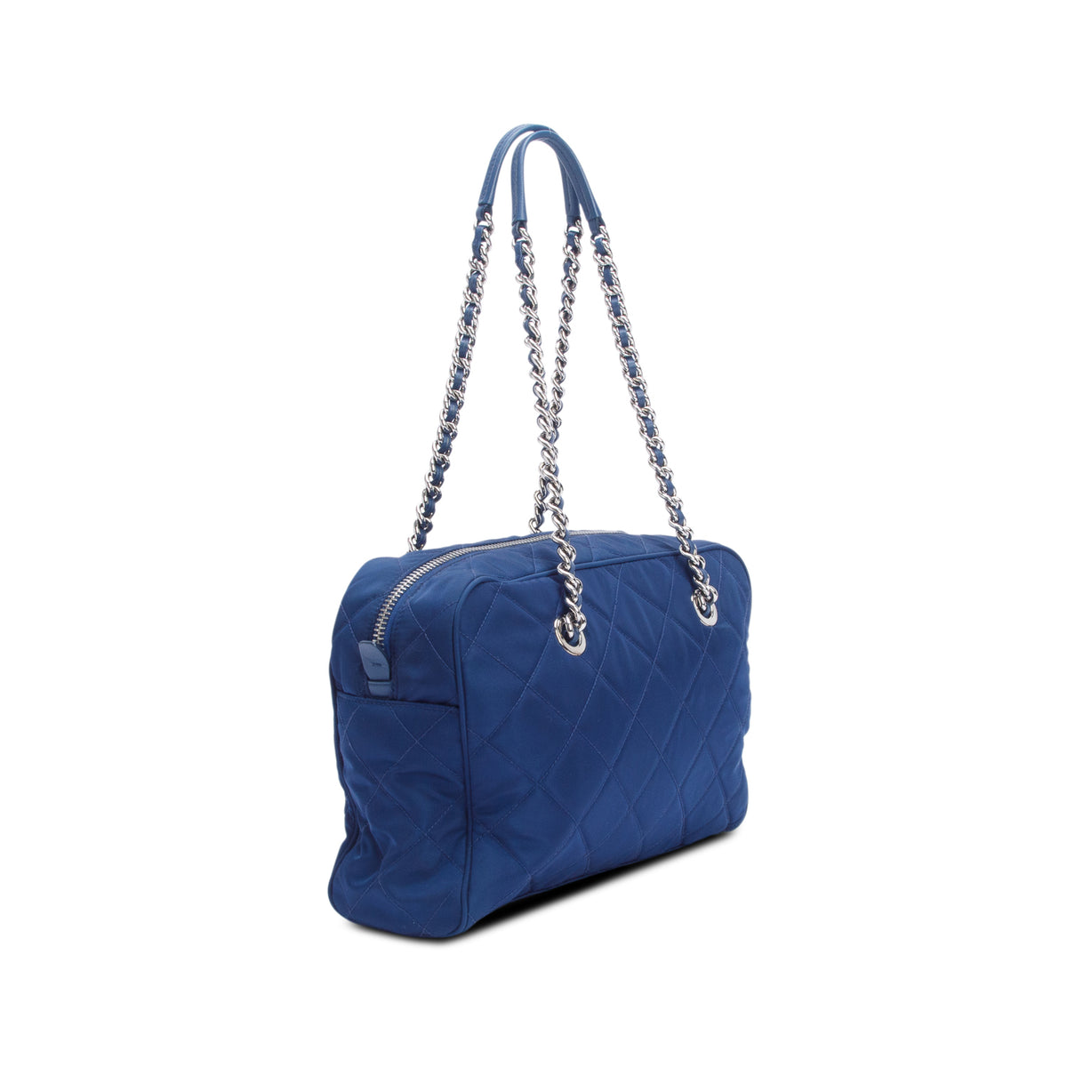 Prada Blue Tessuto Impuntu Quilted Tote