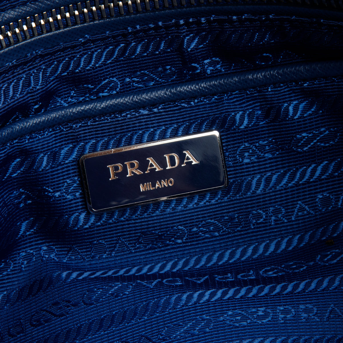 Prada Blue Tessuto Impuntu Quilted Tote