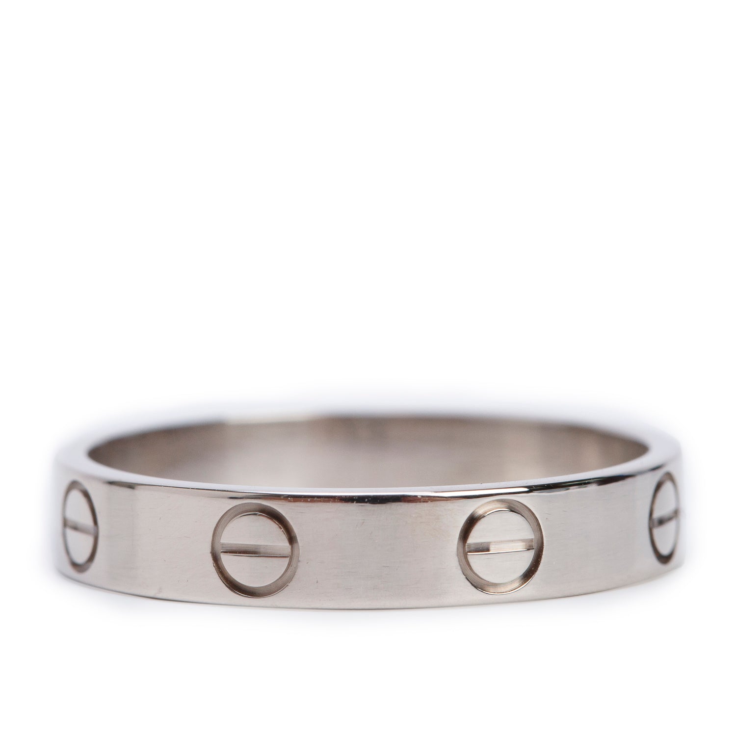 Cartier 2023 18k White Gold 3.6 MM Love Wedding Band Ring, Size 55 7.25 w/ Box, Receipt & Certificate