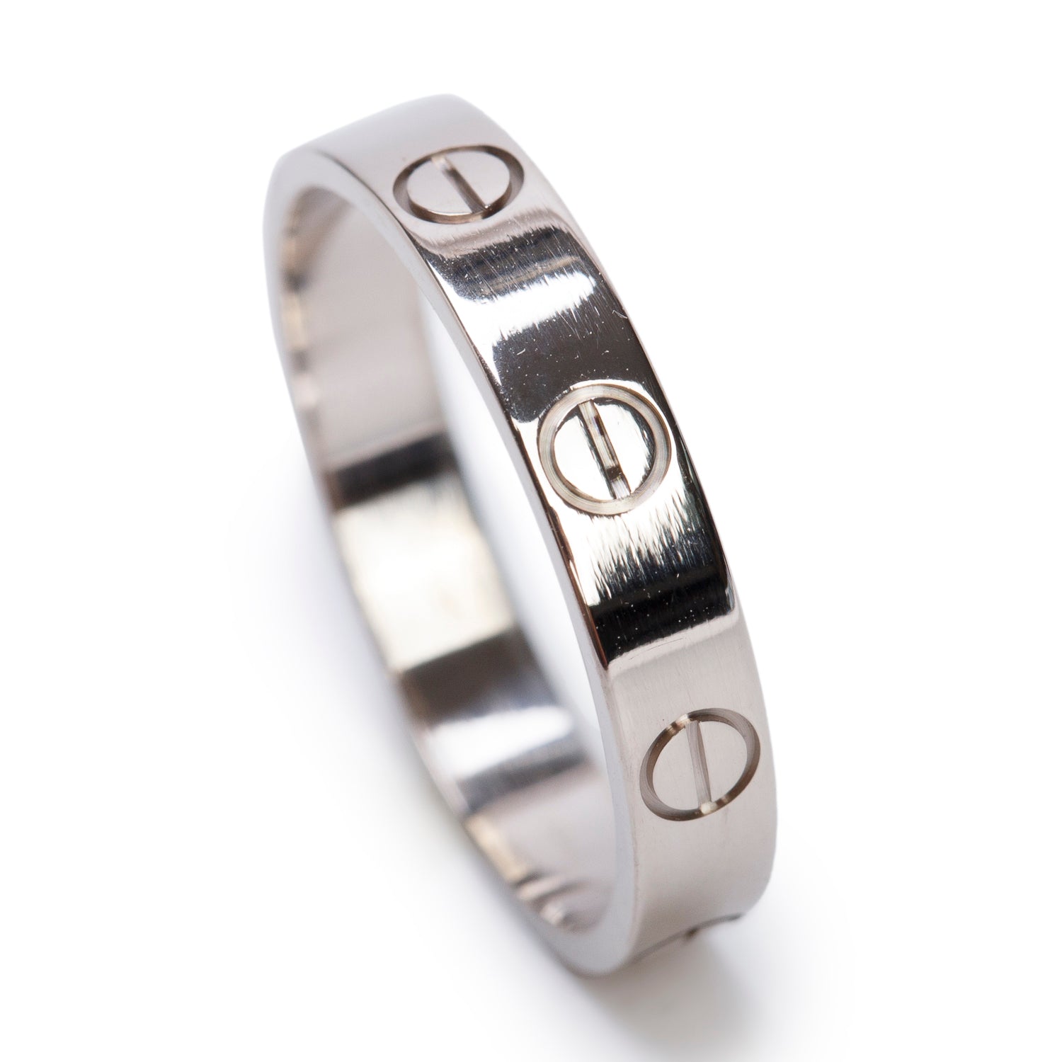 Cartier 2023 18k White Gold 3.6 MM Love Wedding Band Ring, Size 55 7.25 w/ Box, Receipt & Certificate