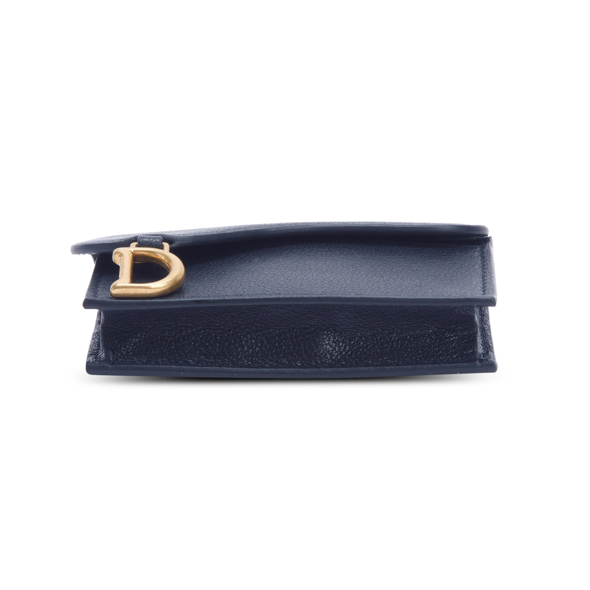Christian Dior 2022 Black Grained Calfskin Saddle Bloom Card Holder