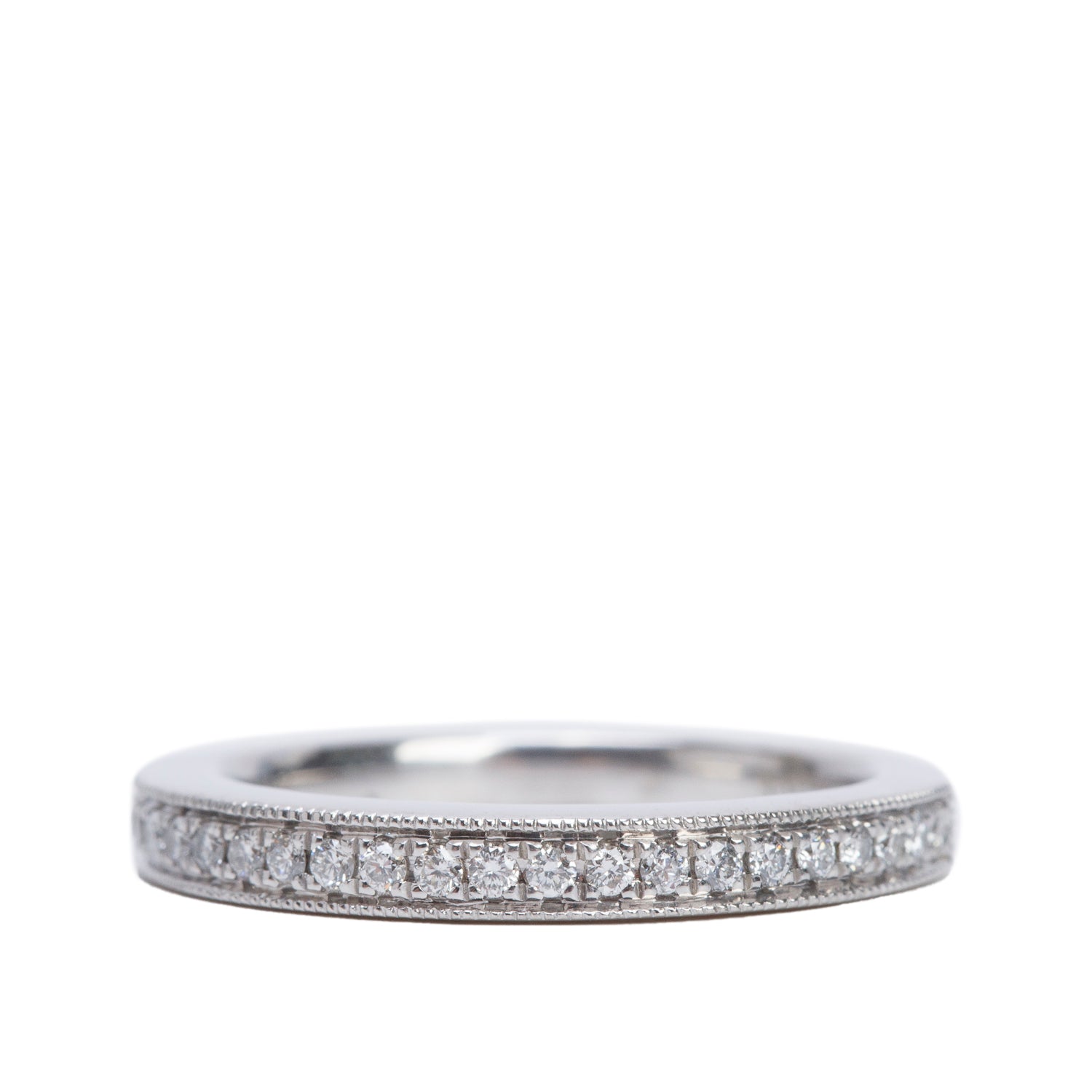 Vera Wang 14k White Gold 0.25 tcw. Love Diamond Half Eternity Wedding Band Ring, Size 6.5