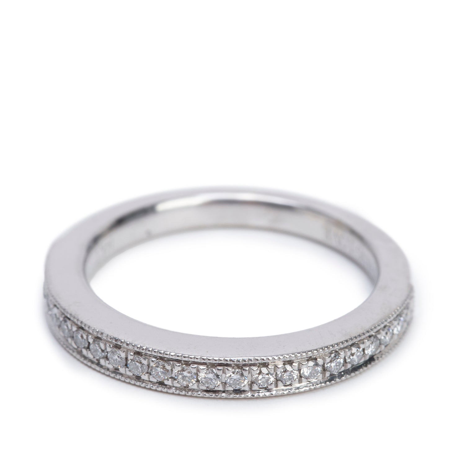 Vera Wang 14k White Gold 0.25 tcw. Love Diamond Half Eternity Wedding Band Ring, Size 6.5