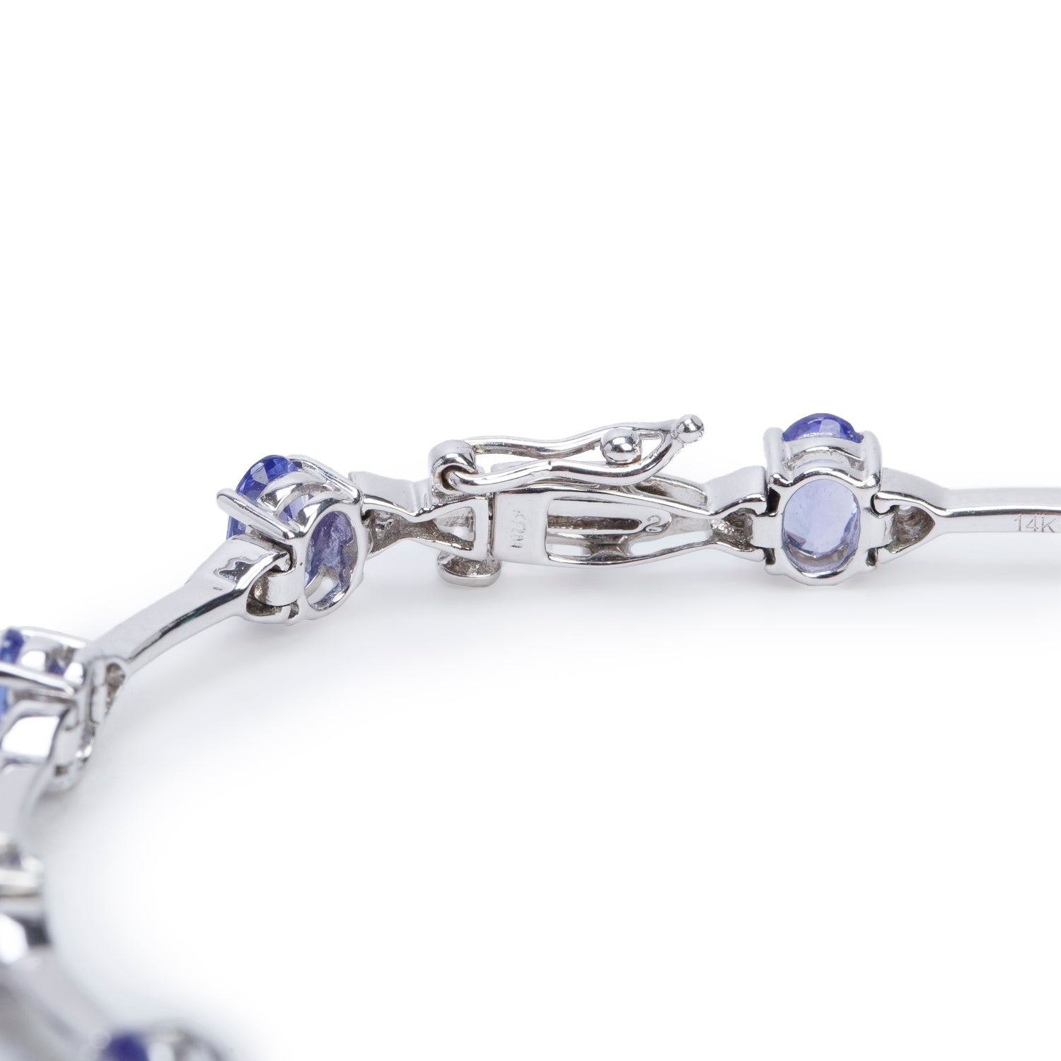 14k White Gold Tanzanite & Diamond Bracelet