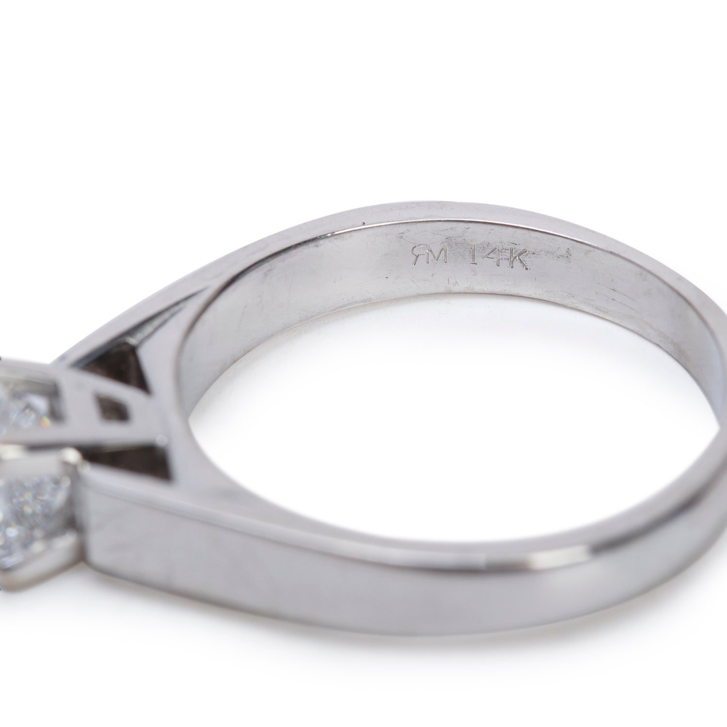 14k White Gold 0.85 ct. Princess Cut Solitaire Diamond Engagement Ring, Size 7.75 w/ GIA Certificate