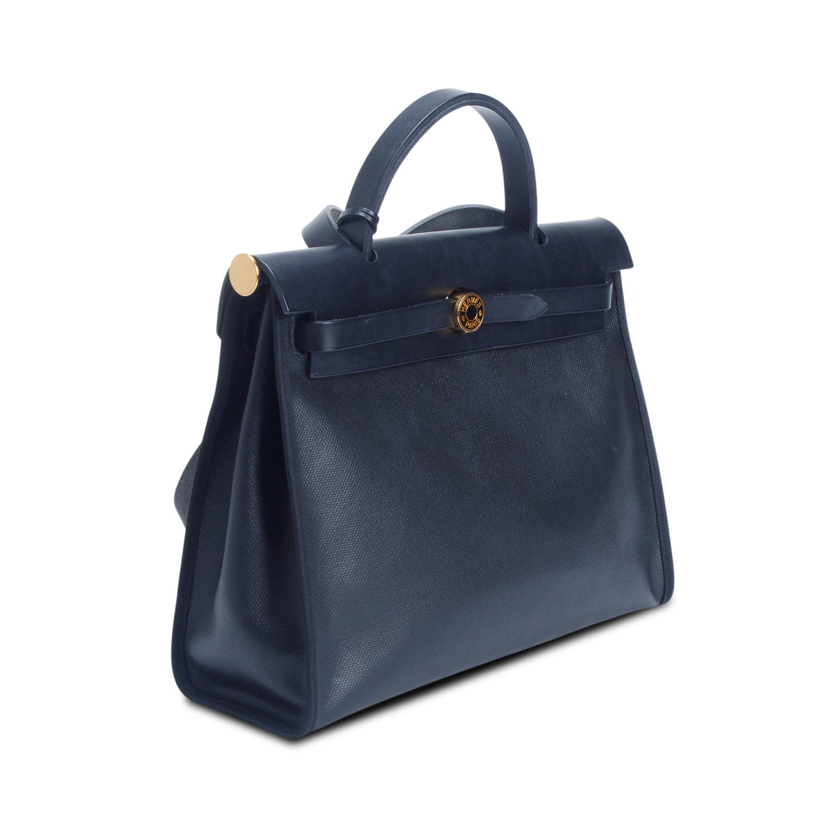 Hermes 2024 Noir Toile H Berline Vache Hunter Herbag Zip PM 31 w/ Pouch