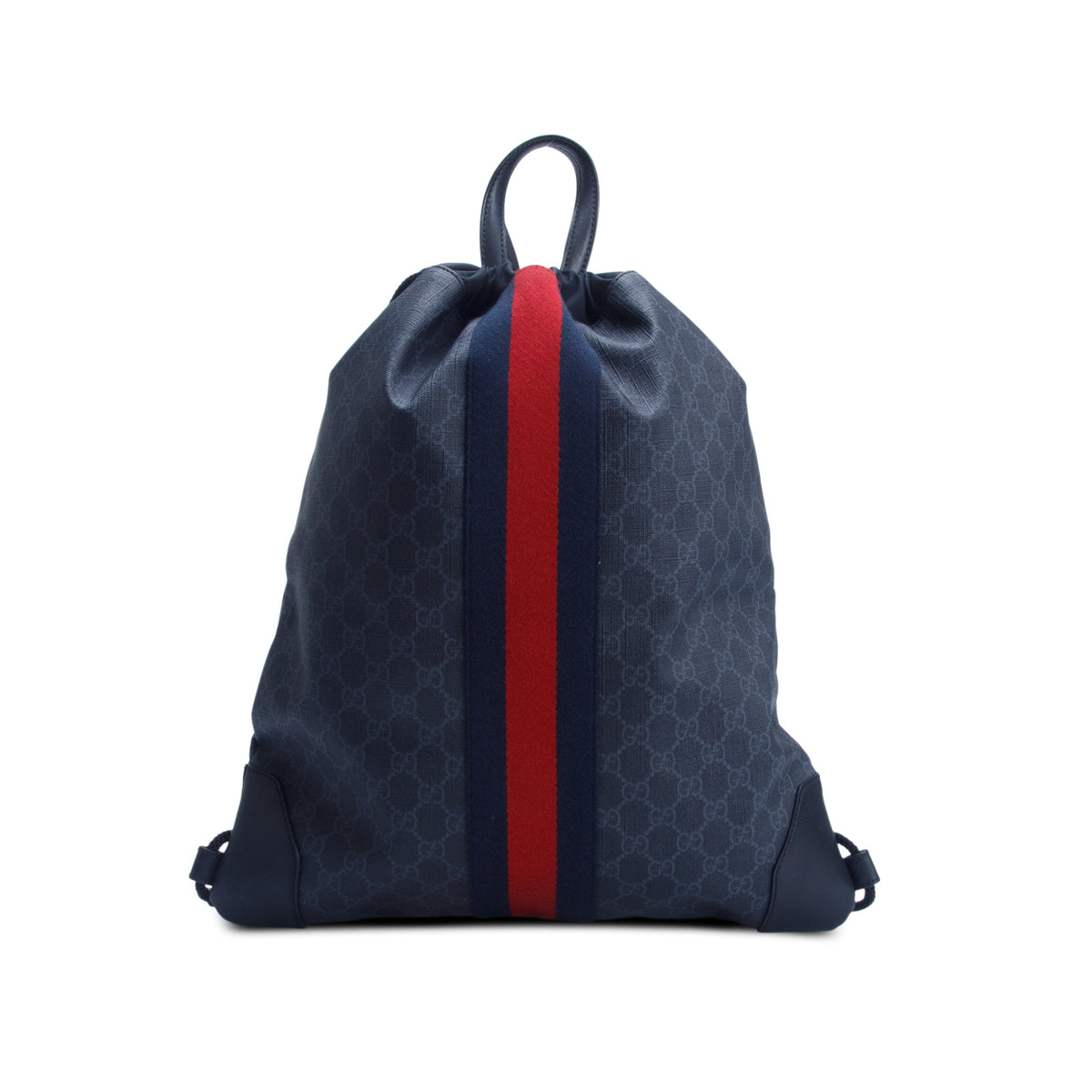 Gucci Black GG Supreme Web Drawstring Backpack