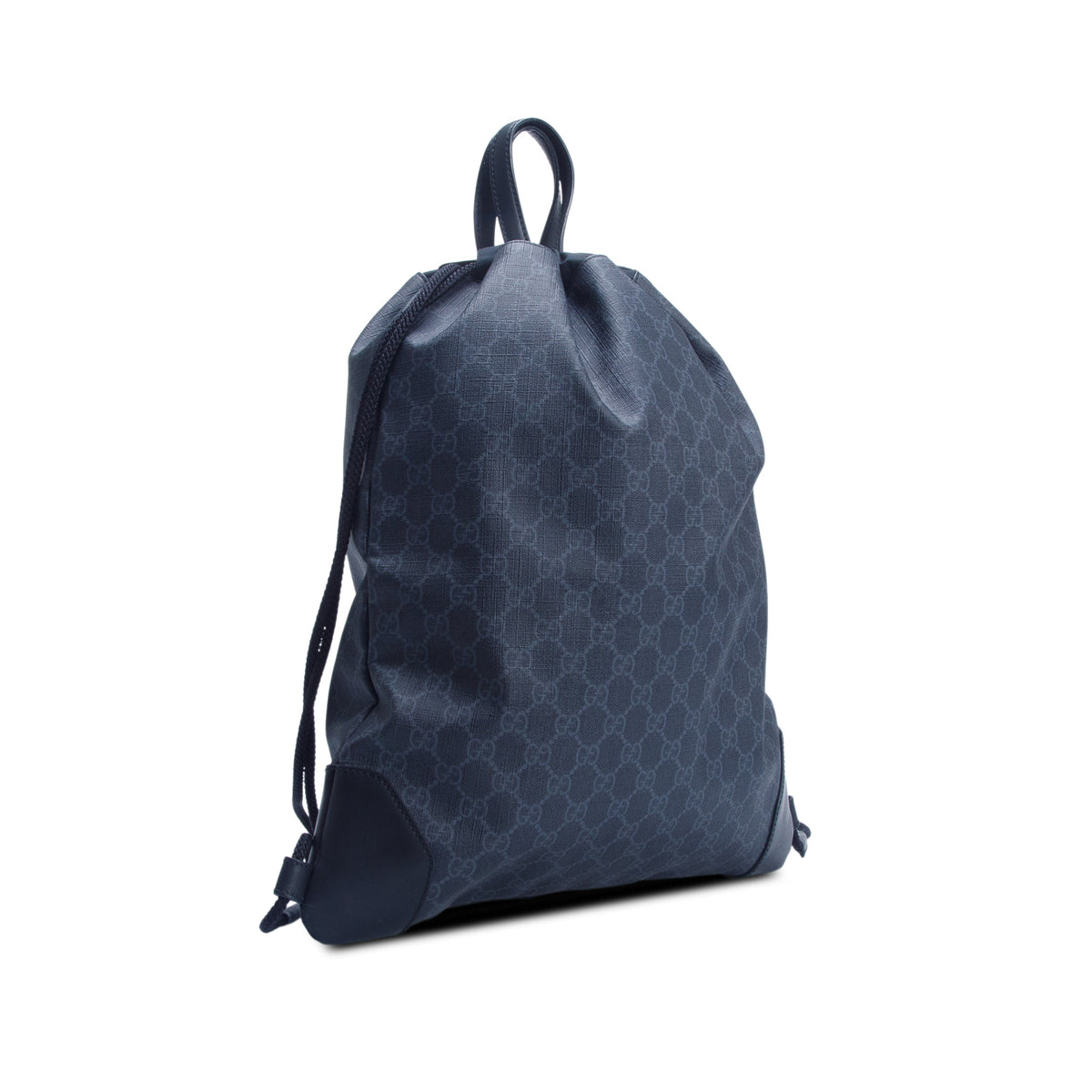 Gucci Black GG Supreme Web Drawstring Backpack