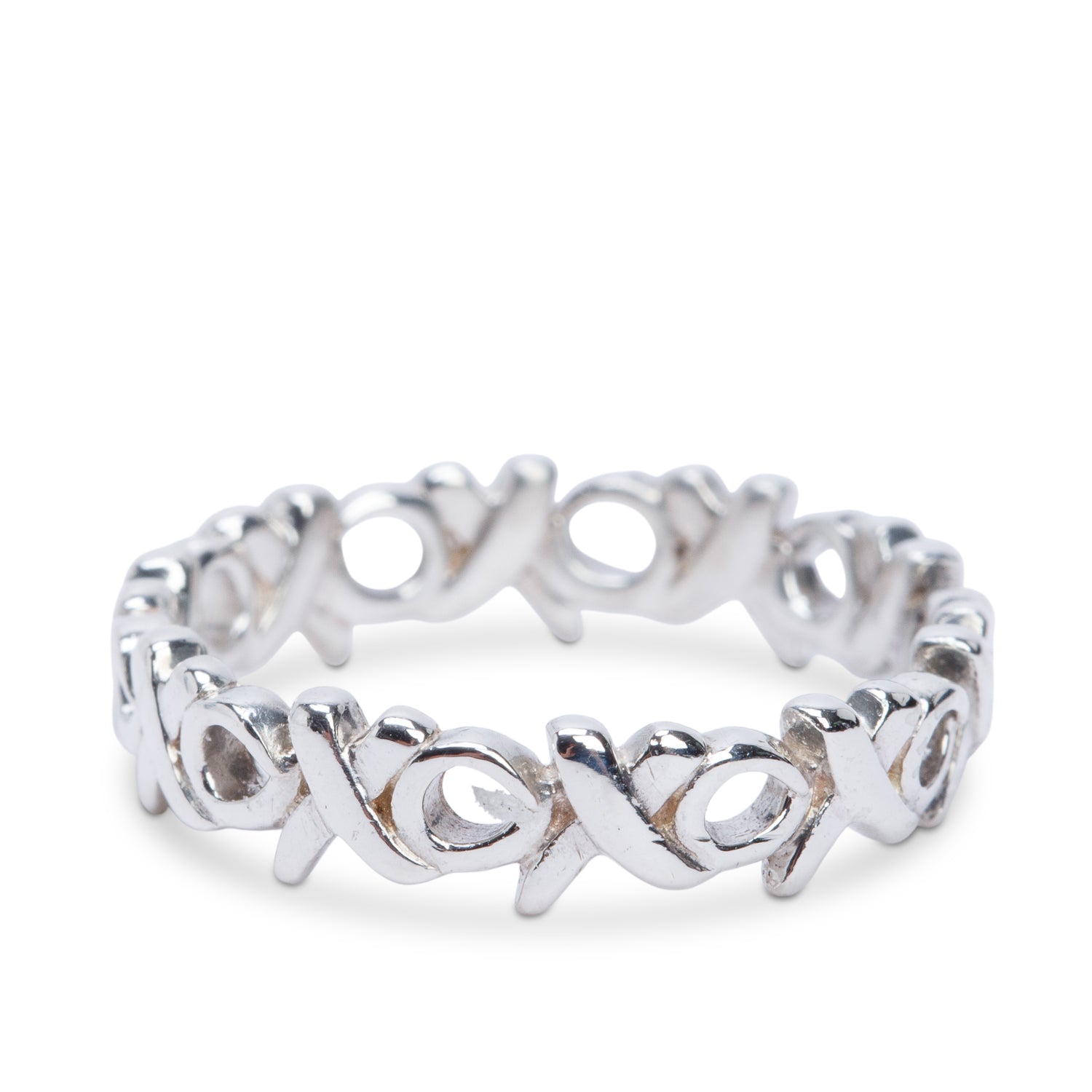 Tiffany & Co. Paloma Picasso Sterling Silver Love and Kisses Band Ring, Size 7