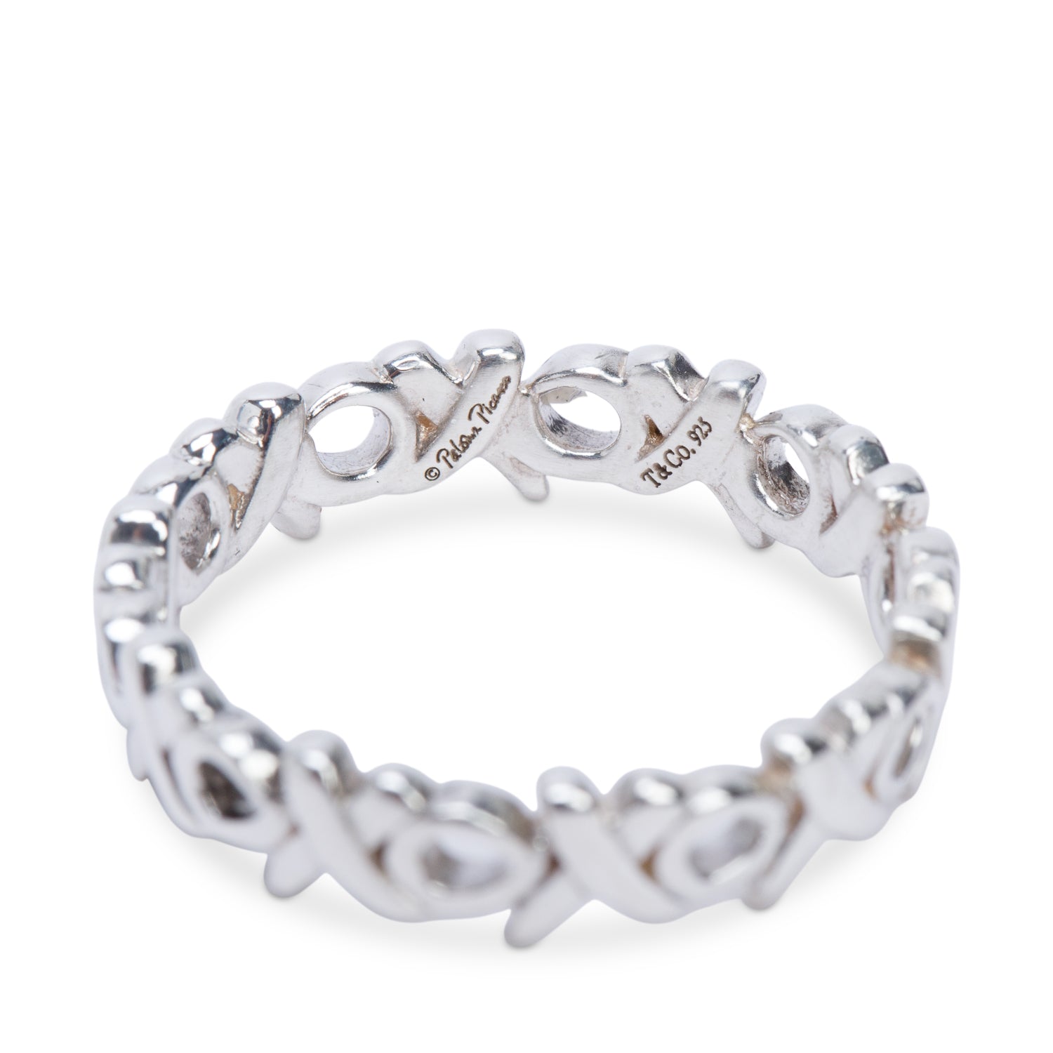 Tiffany & Co. Paloma Picasso Sterling Silver Love and Kisses Band Ring, Size 7