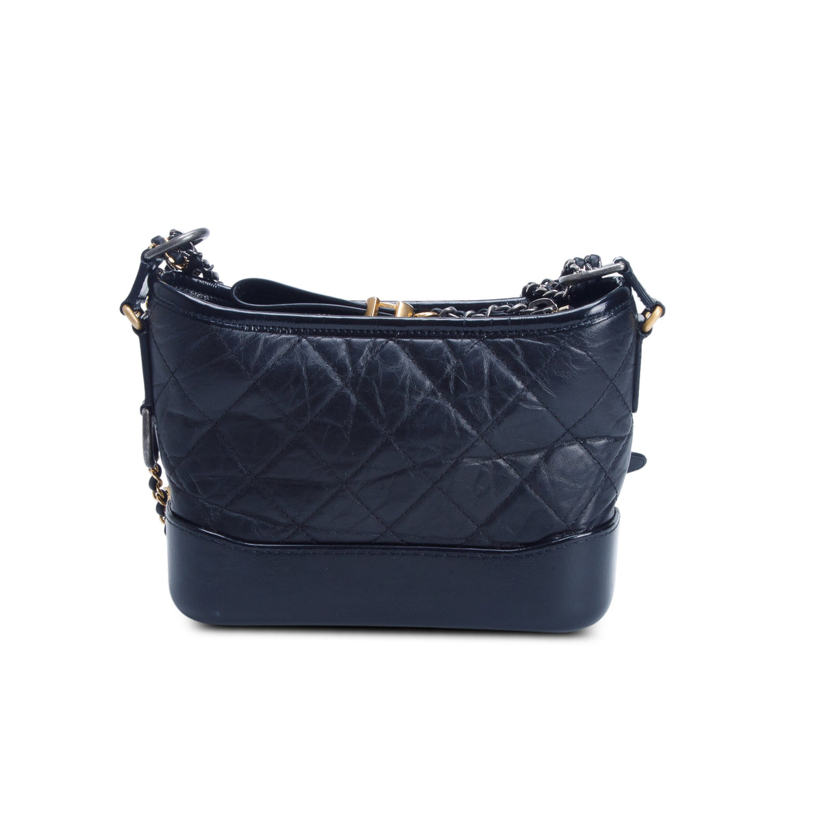 Chanel Black Aged Calfskin Leather Small Gabrielle Hobo