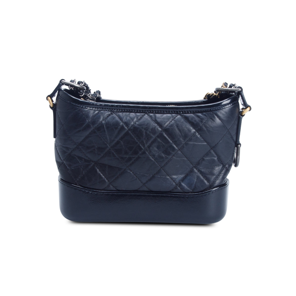 Chanel Black Aged Calfskin Leather Small Gabrielle Hobo