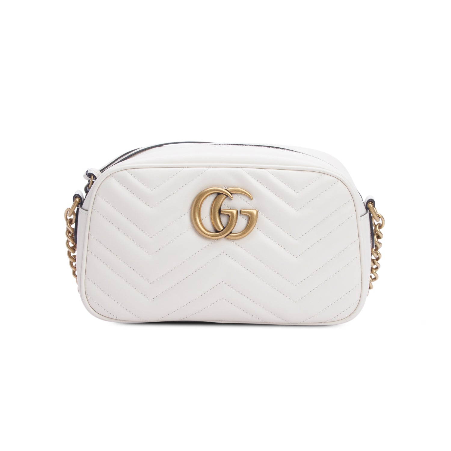 Gucci Cream GG Marmont Matelasse Small Camera Bag