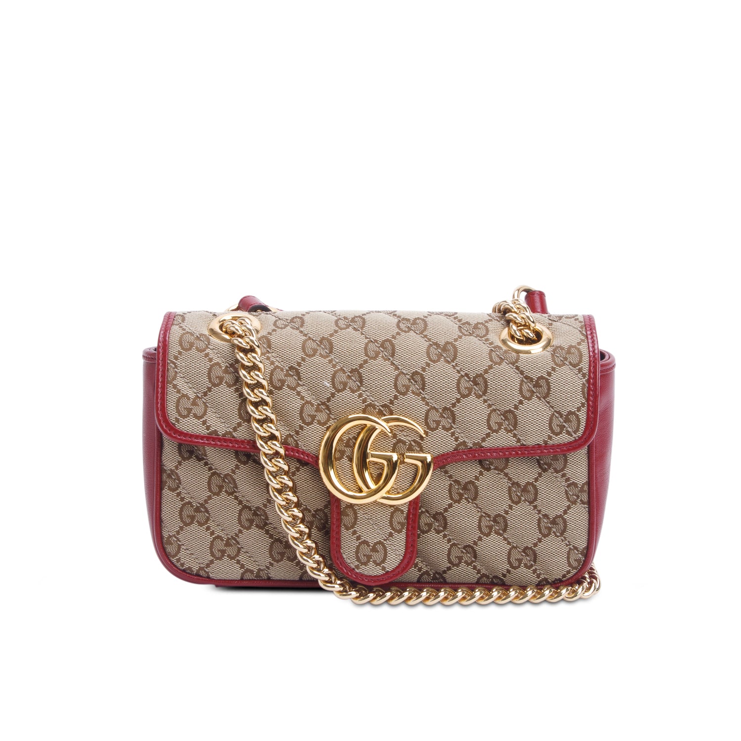 Gucci Monogram Matelasse Diagonal Small GG Marmont Shoulder Bag