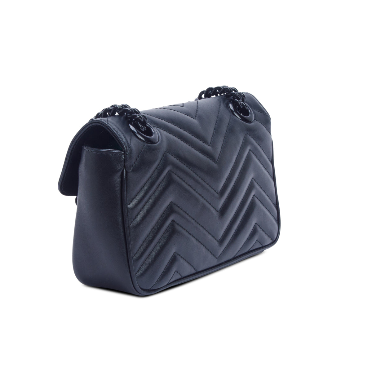 Gucci Black GG Marmont Matelasse Monochrome Small Shoulder Bag