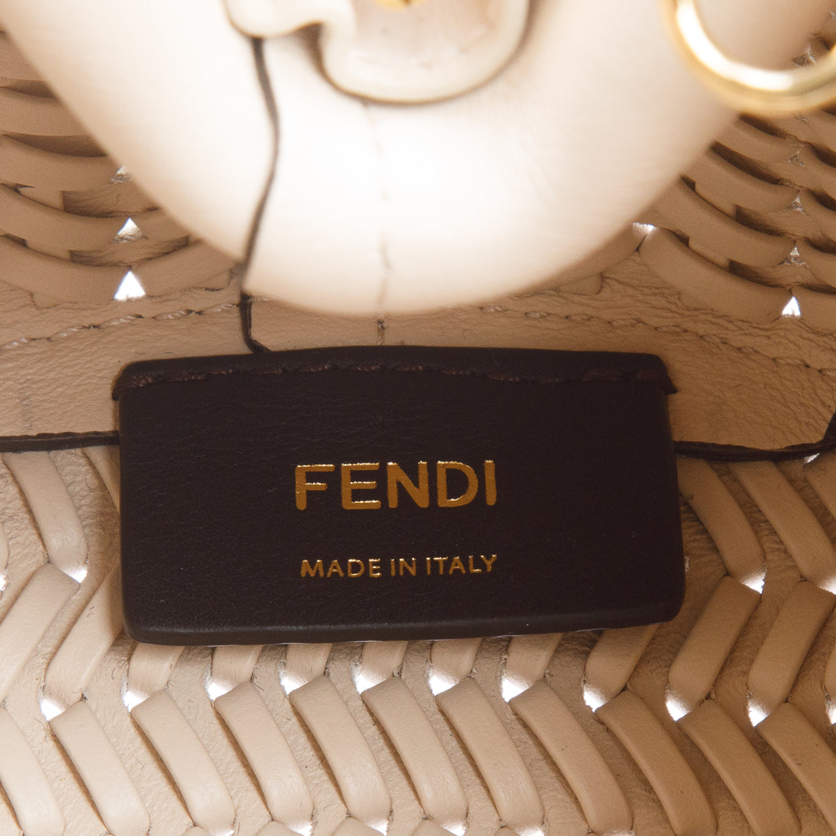 Fendi Beige Vitello Grace Intreccio Nappa Small First Bag w/ Strap