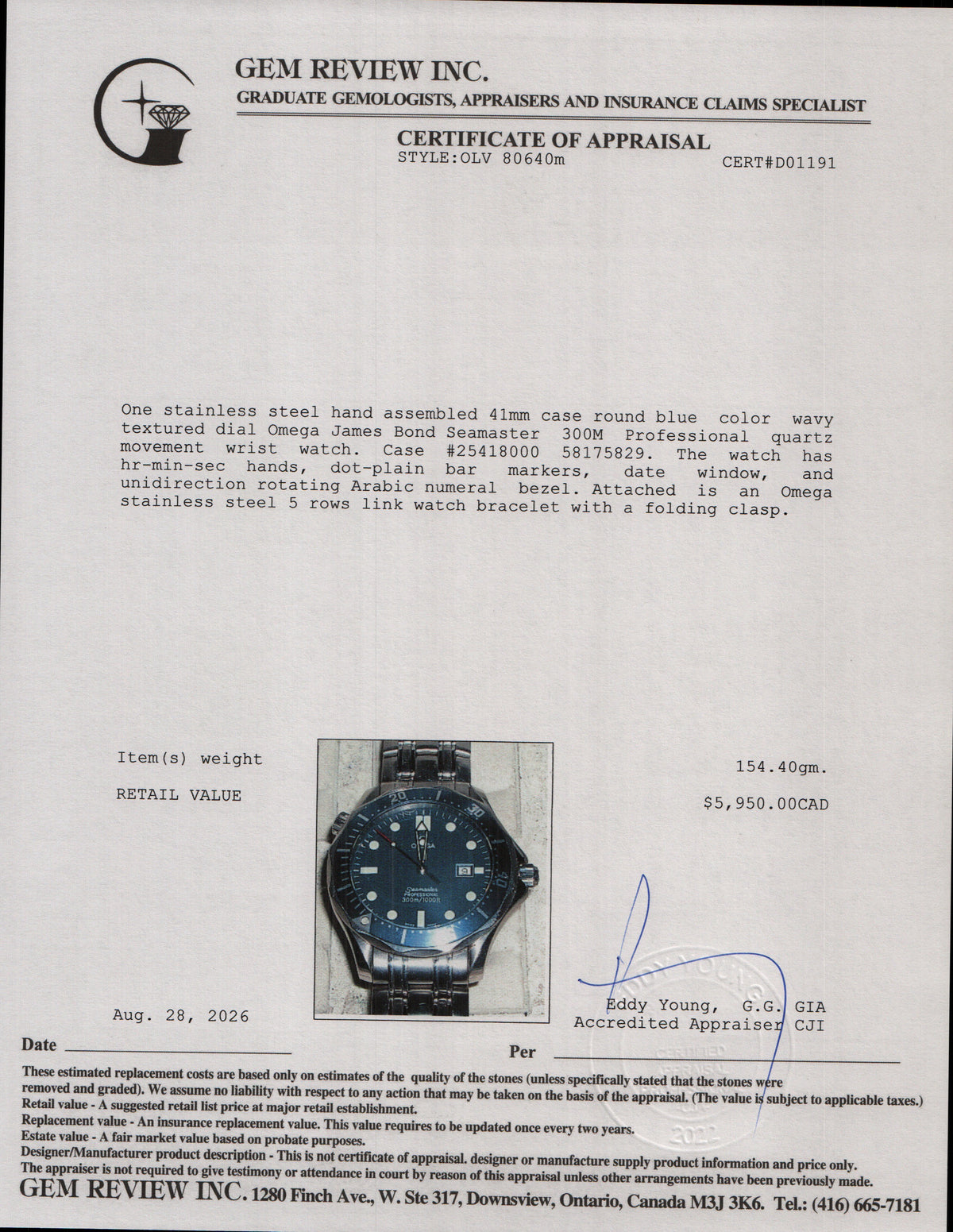 Omega Stainless Steel James Bond Seamaster 300M Professional 41 MM Quartz Watch Blue Dial w/ Box & Papers