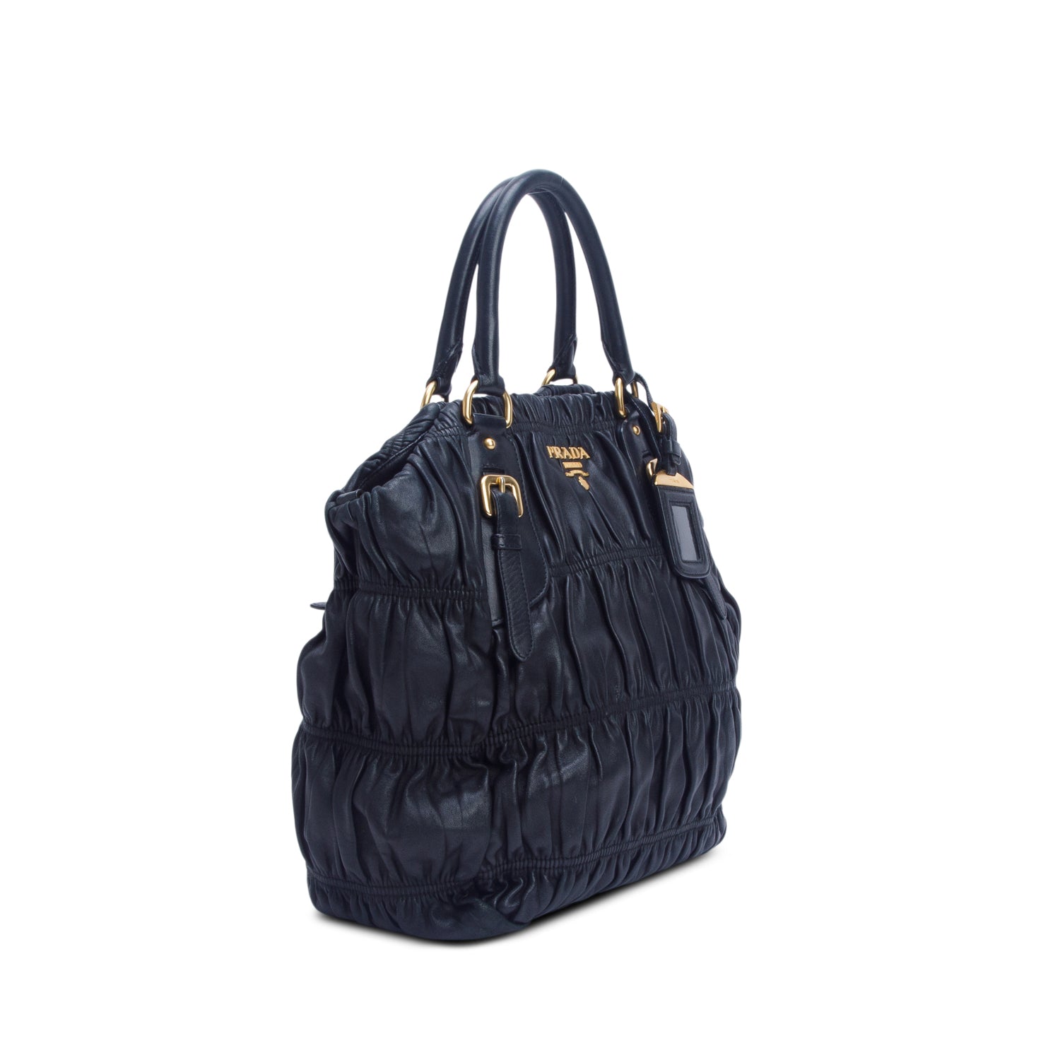 Prada Black Nappa Gaufre Antik Tote