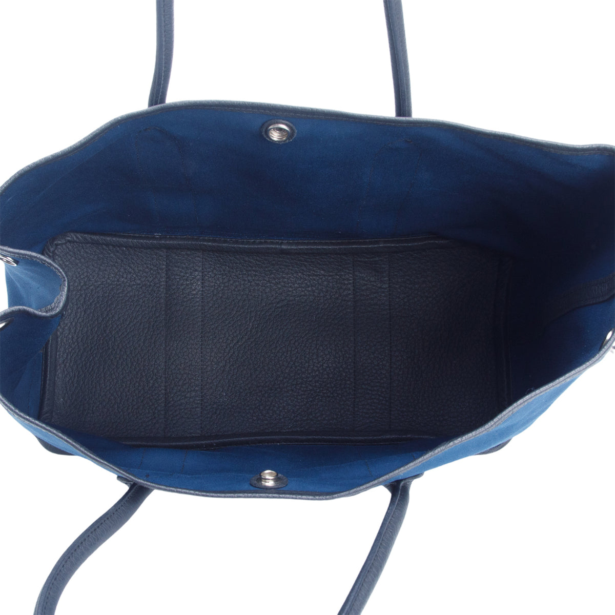 Hermes Bleu Marine Noir Toile Negonda Garden Party 36 MM Tote