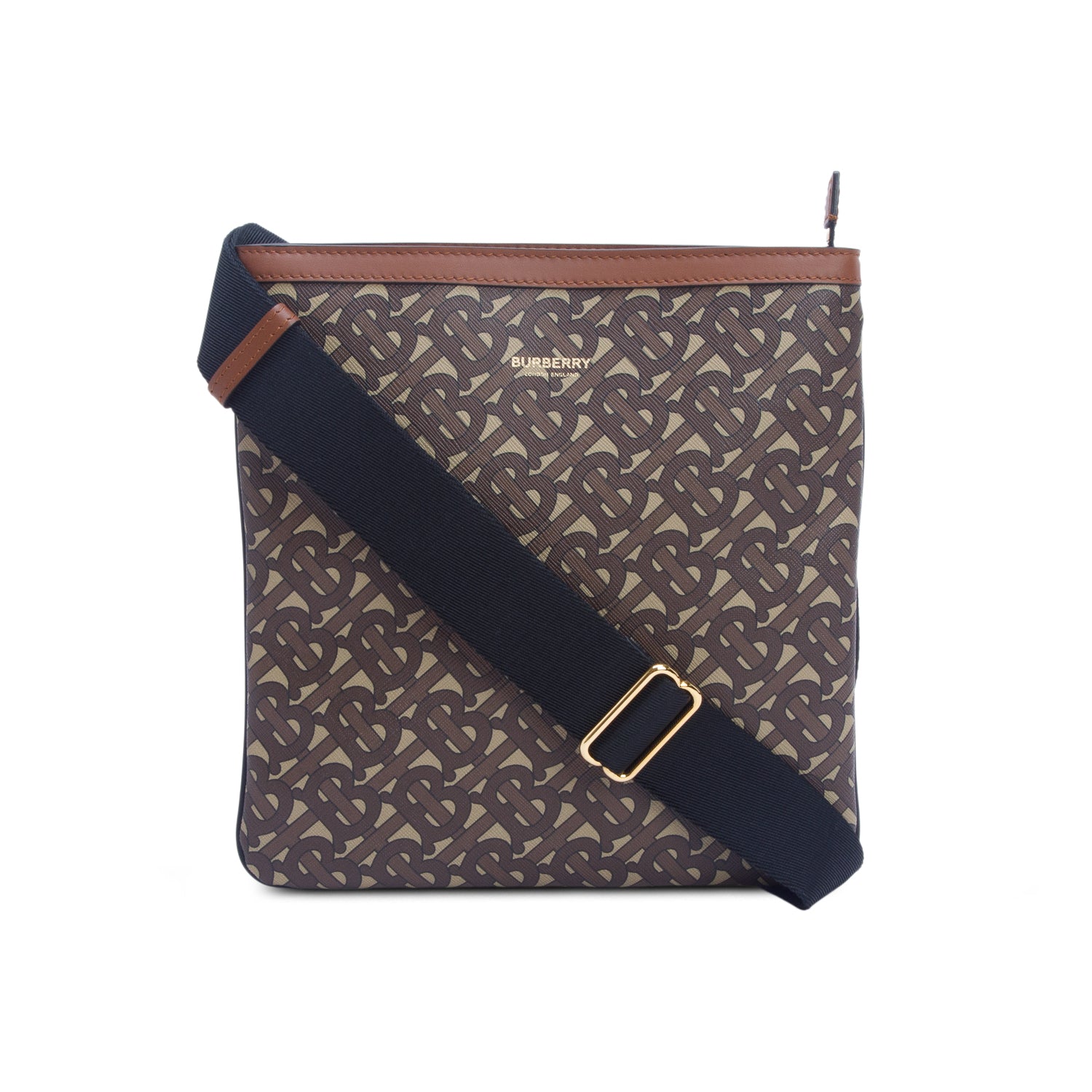 Burberry Brown E-Canvas Monogram Messenger Bag