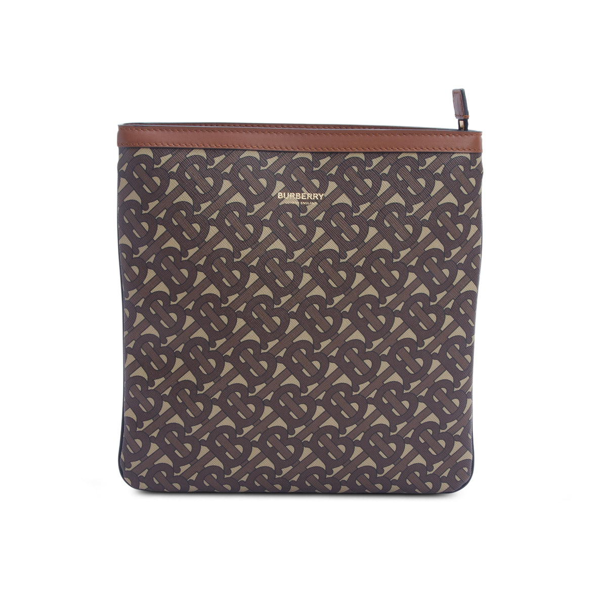 Burberry Brown E-Canvas Monogram Messenger Bag