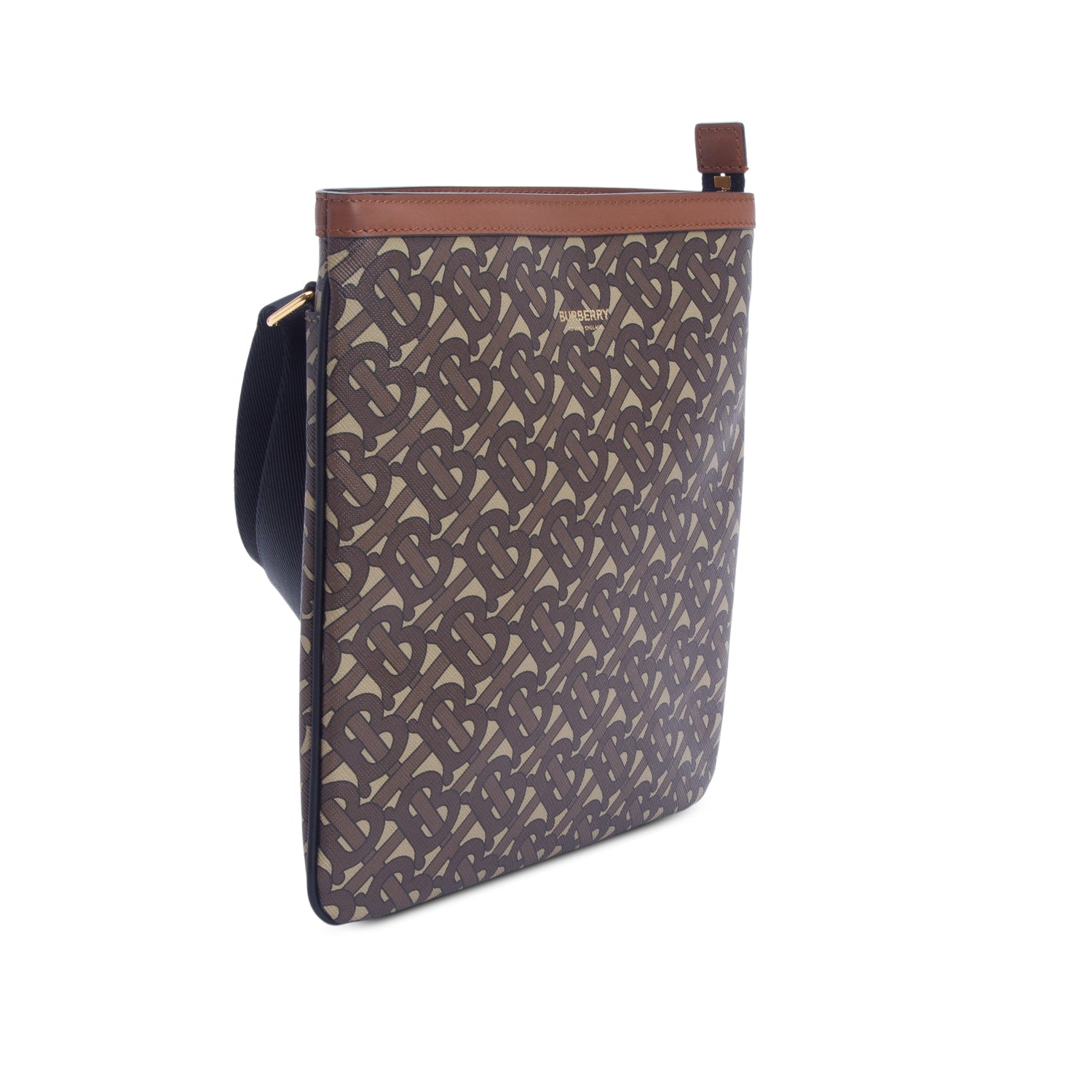 Burberry Brown E-Canvas Monogram Messenger Bag