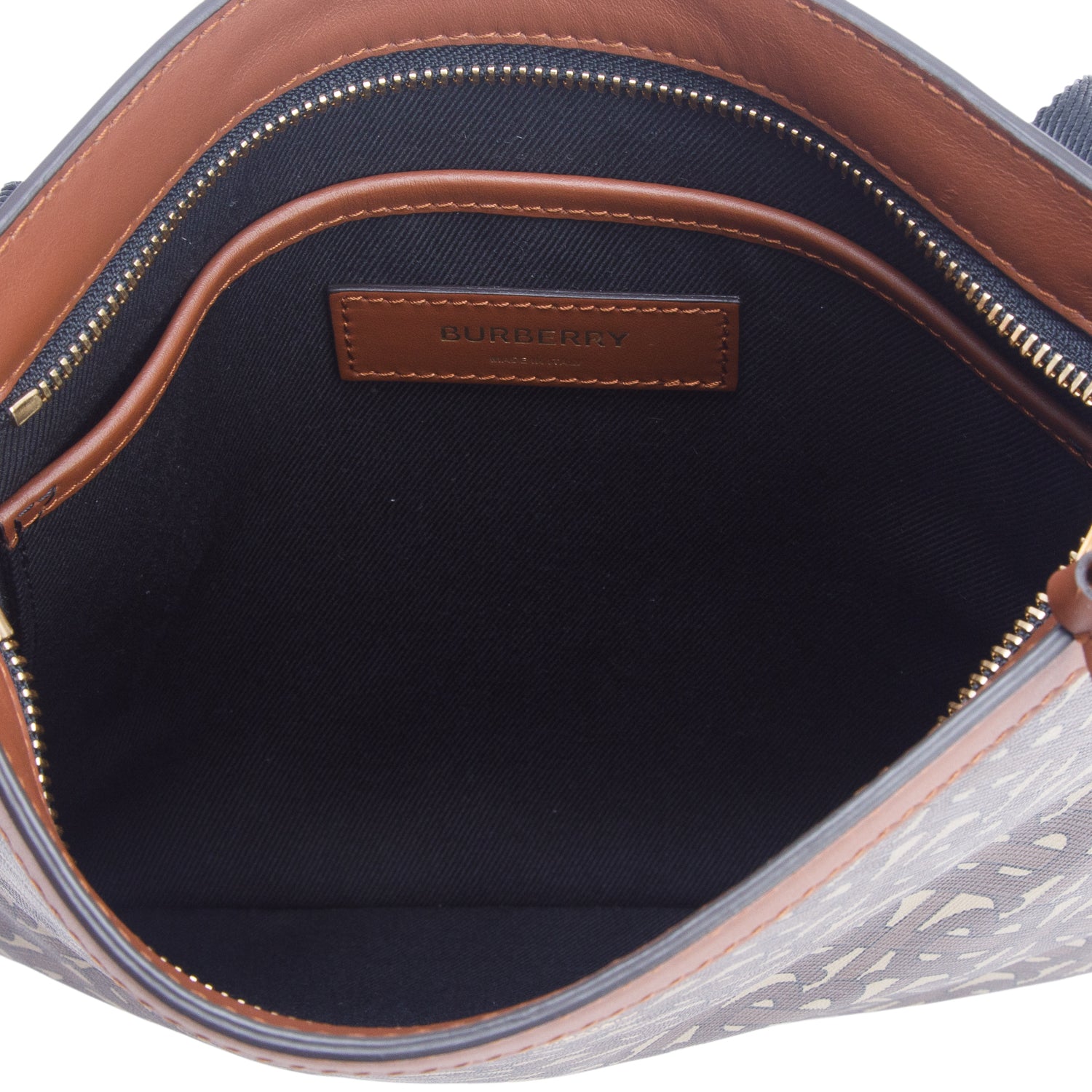 Burberry Brown E-Canvas Monogram Messenger Bag
