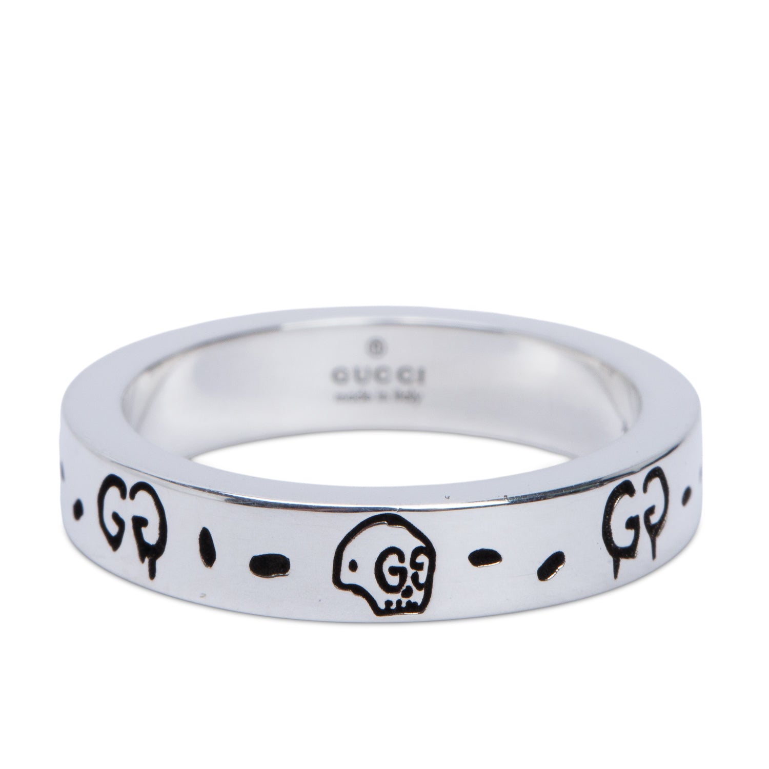 Gucci Sterling Silver Ghost Ring, Size 14 6.75