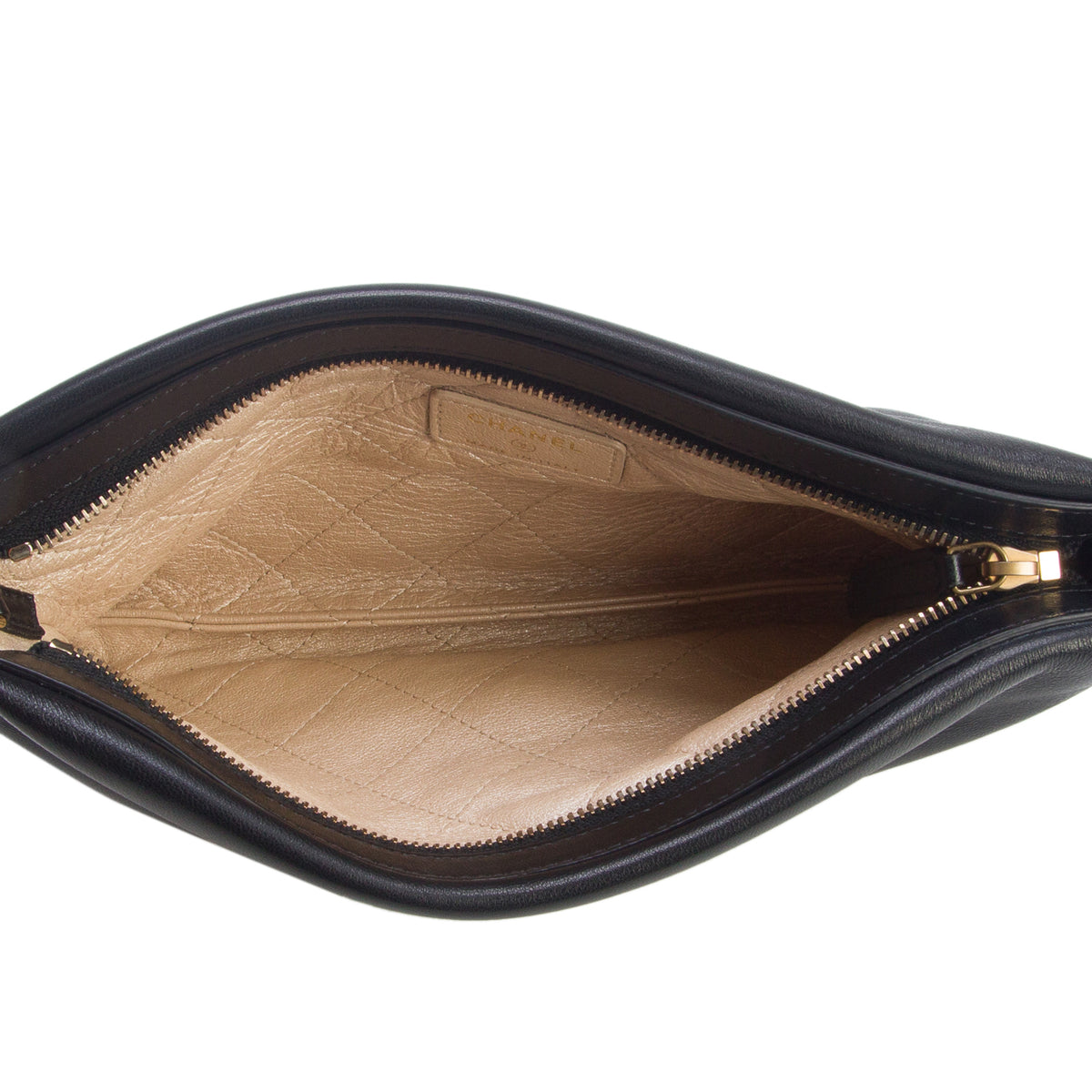 Chanel Black Shiny Lambskin Pearl Clutch w/ Box