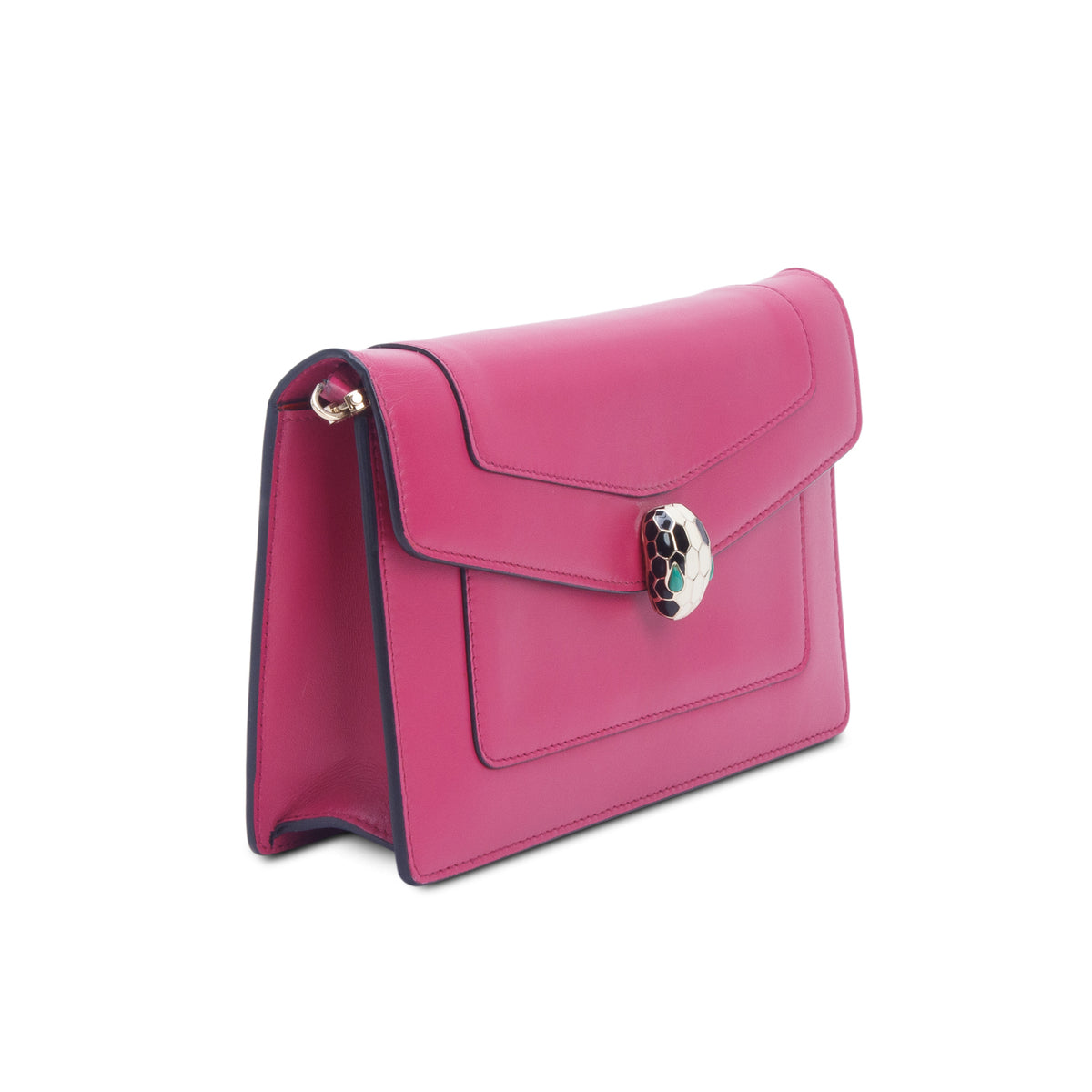 Bulgari Pink Calfskin Serpenti Forever Chain Pochette w/ Box