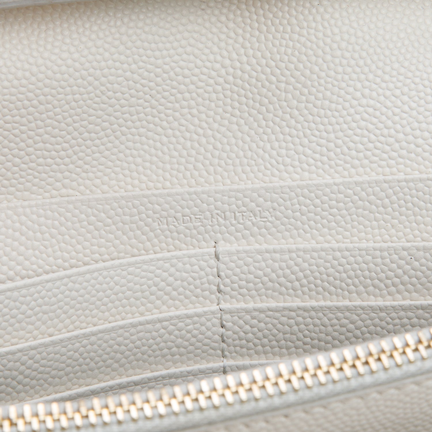 Saint Laurent 2024 Cream Grain De Poudre Chevron Cassandre Envelope Chain Wallet
