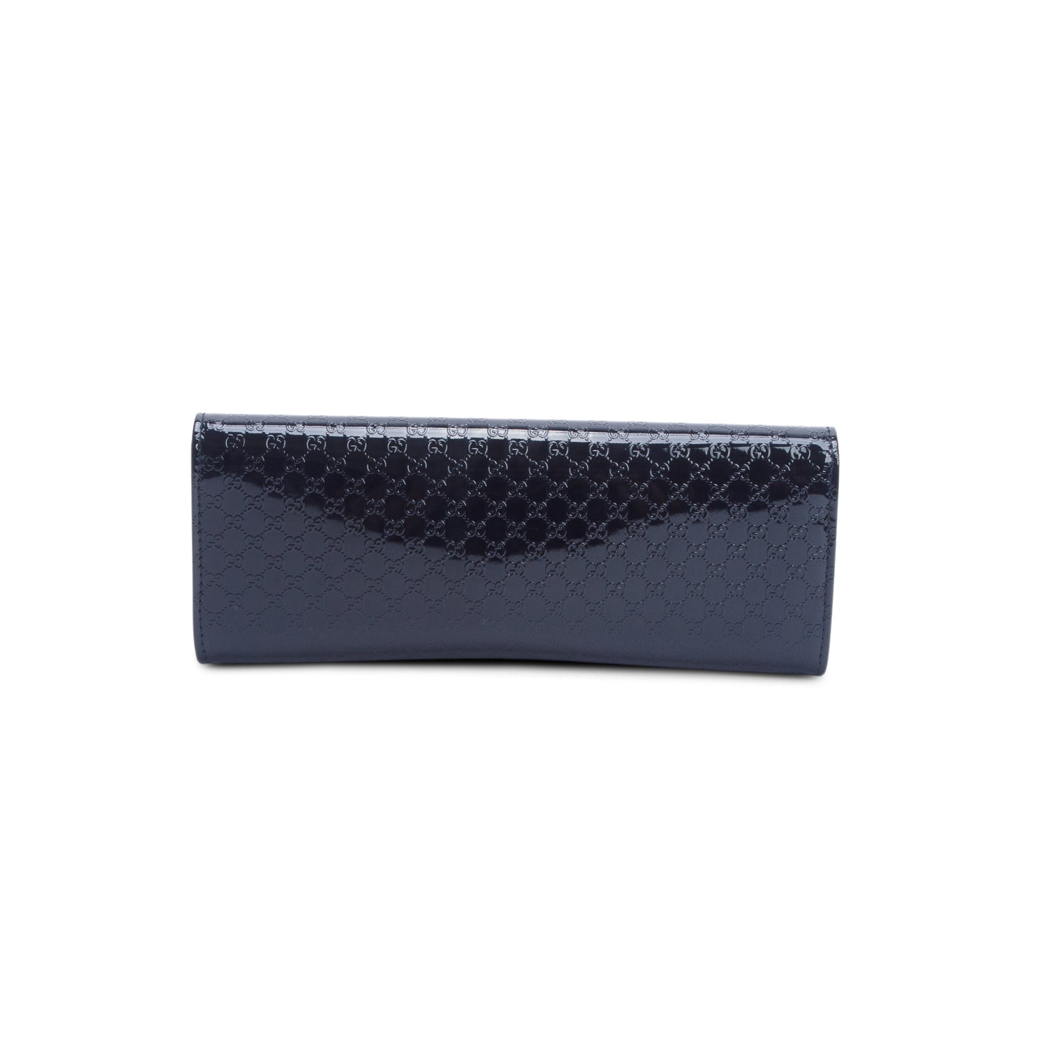 Gucci Black Patent Leather Signature Small Broadway Clutch