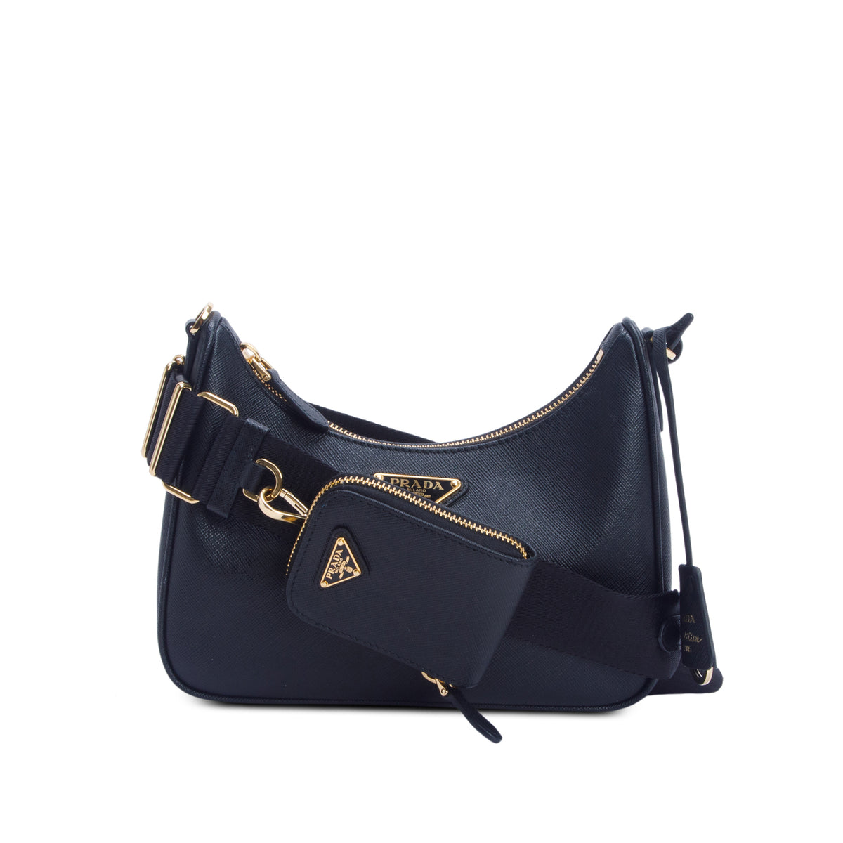 Prada Black Saffiano Lux Re-Edition 2005 Shoulder Bag w/ Straps