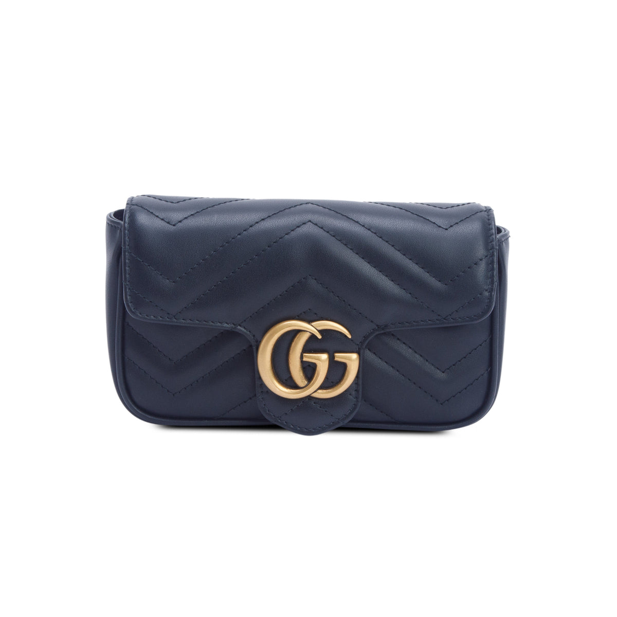 Gucci Black GG Marmont Matelasse Leather Super Mini Bag