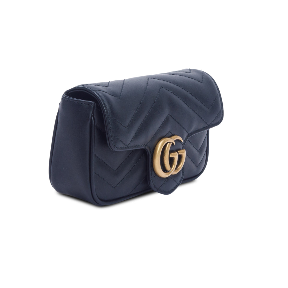 Gucci Black GG Marmont Matelasse Leather Super Mini Bag