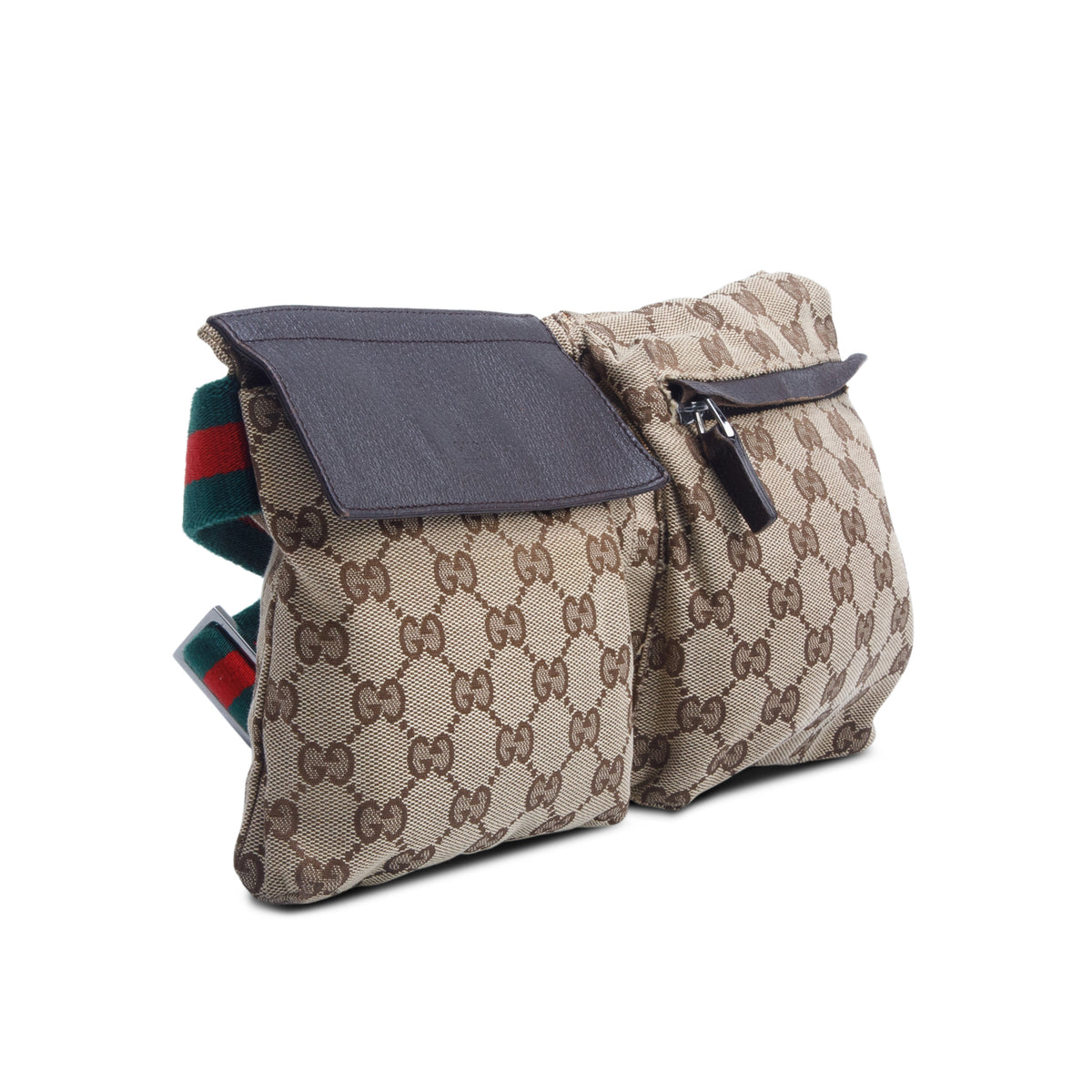 Gucci Brown Monogram Web Belt Bag