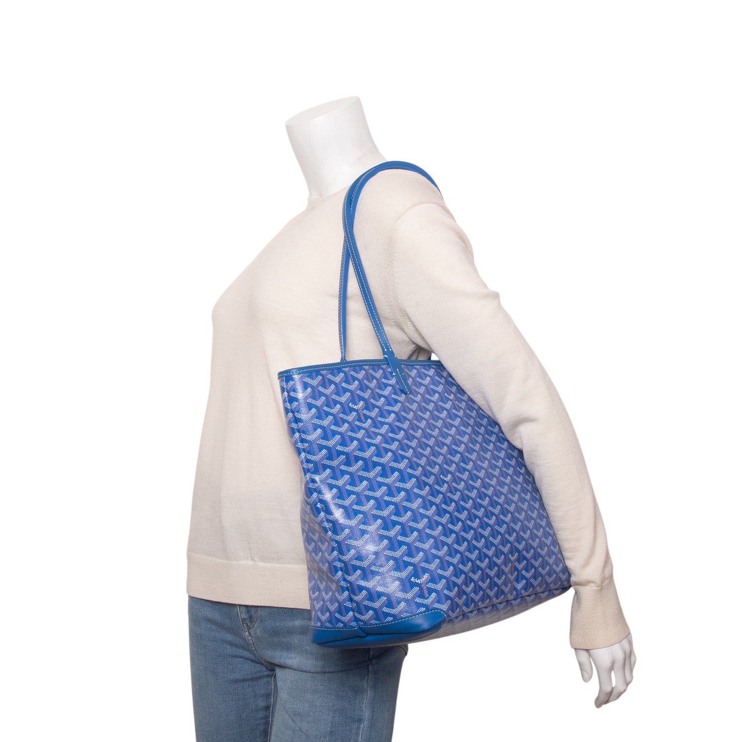 Goyard 2024 Blue Monogram and Leather Trim Artois MM