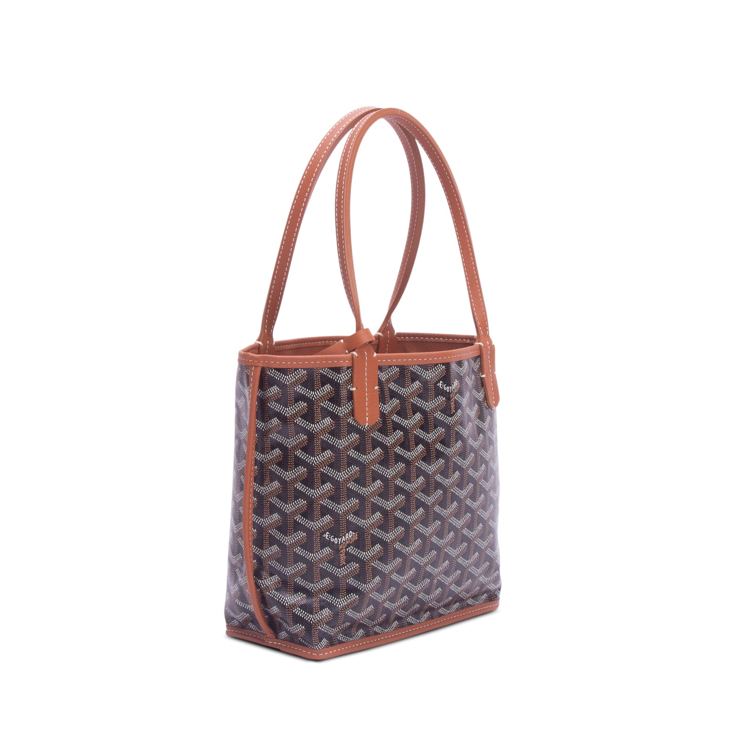 Goyard 2025 Brown Monogram Reversible Mini Anjou w/ Pouch