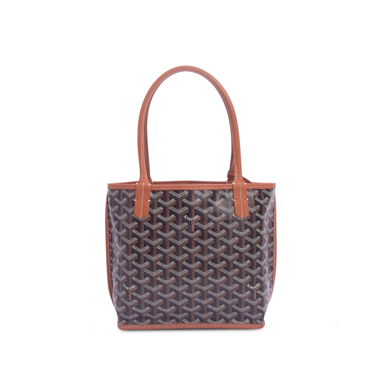 Goyard 2025 Brown Monogram Reversible Mini Anjou w/ Pouch