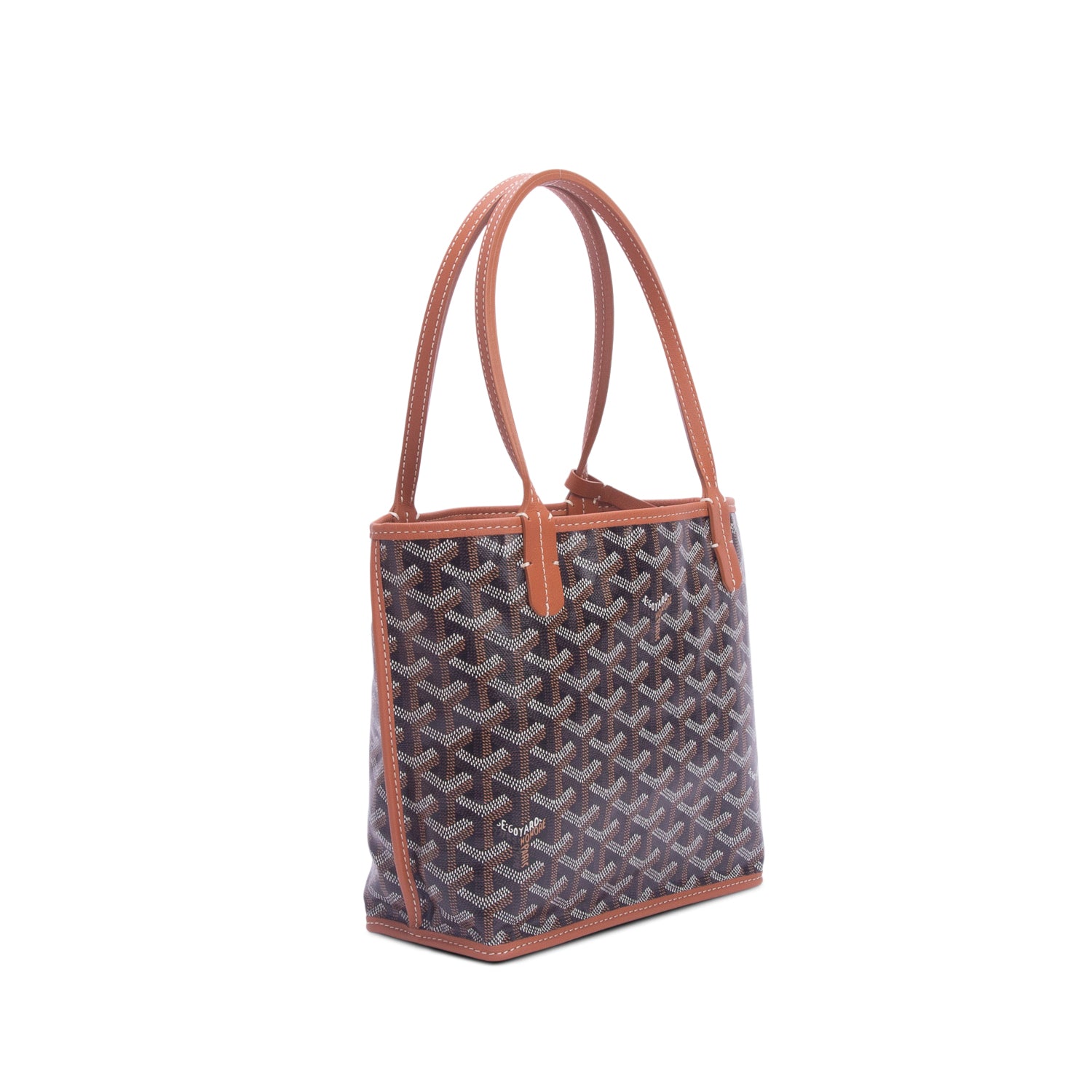 Goyard 2025 Brown Monogram Reversible Mini Anjou w/ Pouch