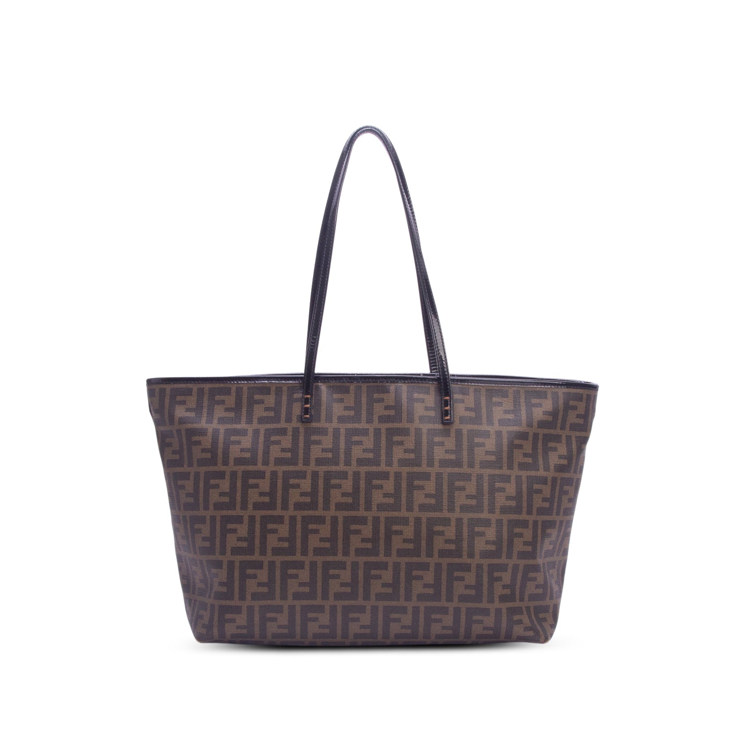 Fendi Zucca Spalmati Patent Baguette Print Medium Roll Tote