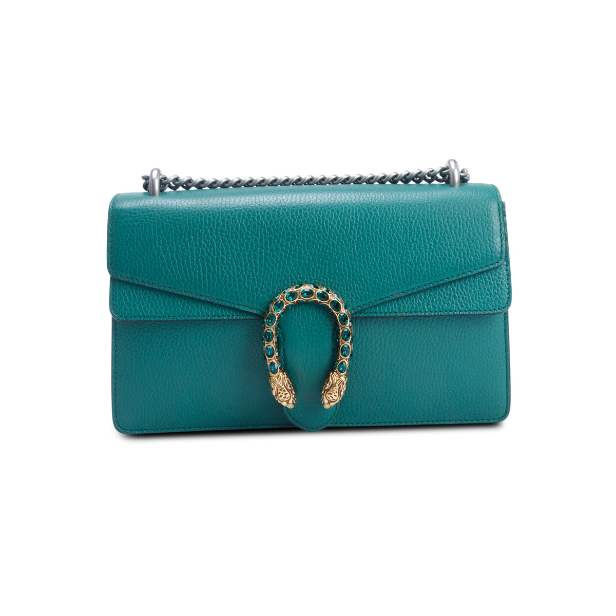Gucci Green Pebbled Calfskin Small Dionysus Shoulder Bag w/ Box