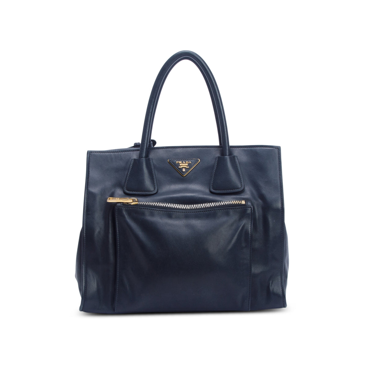 Prada Black City Calf Front Pocket Tote