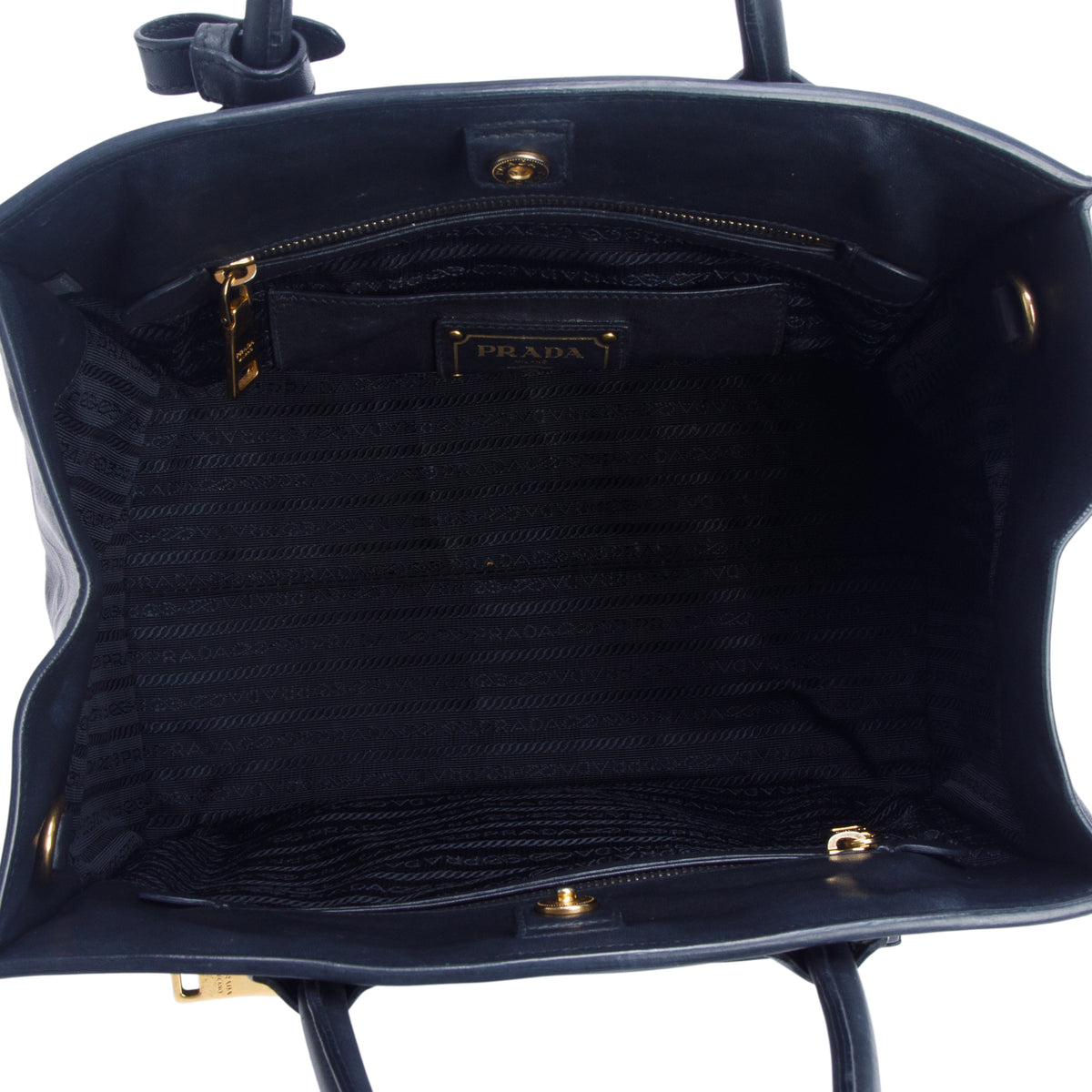 Prada Black City Calf Front Pocket Tote