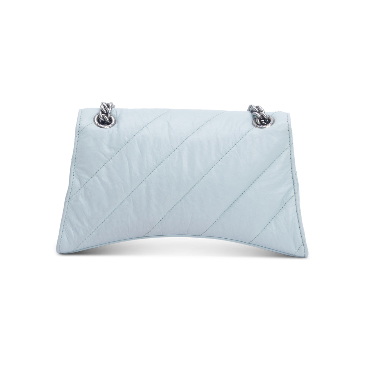 Balenciaga Blue Crushed Calfskin Quilted Small Crush Chain Bag