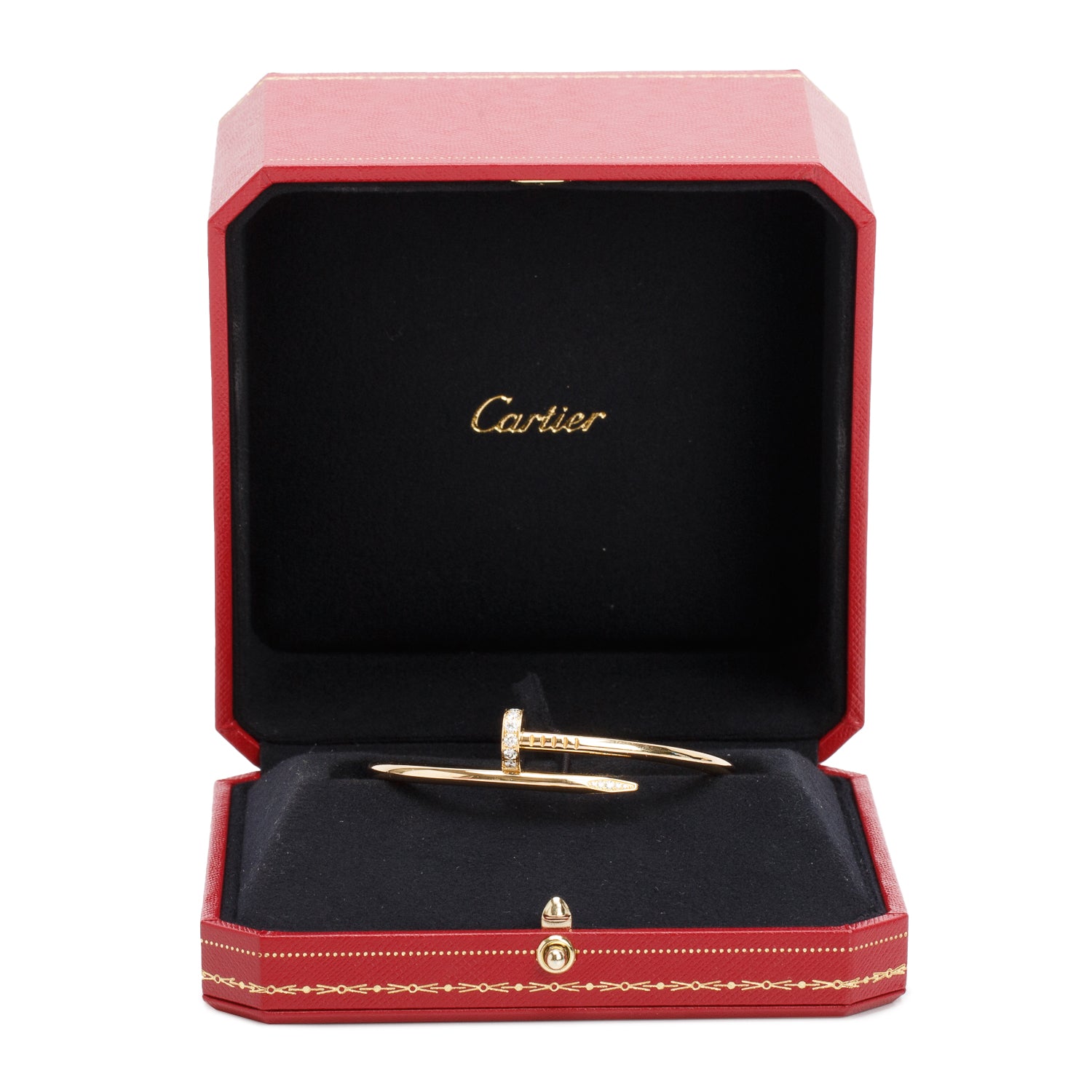 Cartier 2024 18k Yellow Gold Juste Un Clou Diamond Bracelet, Classic Model, Size 17 w/ Box & Receipt